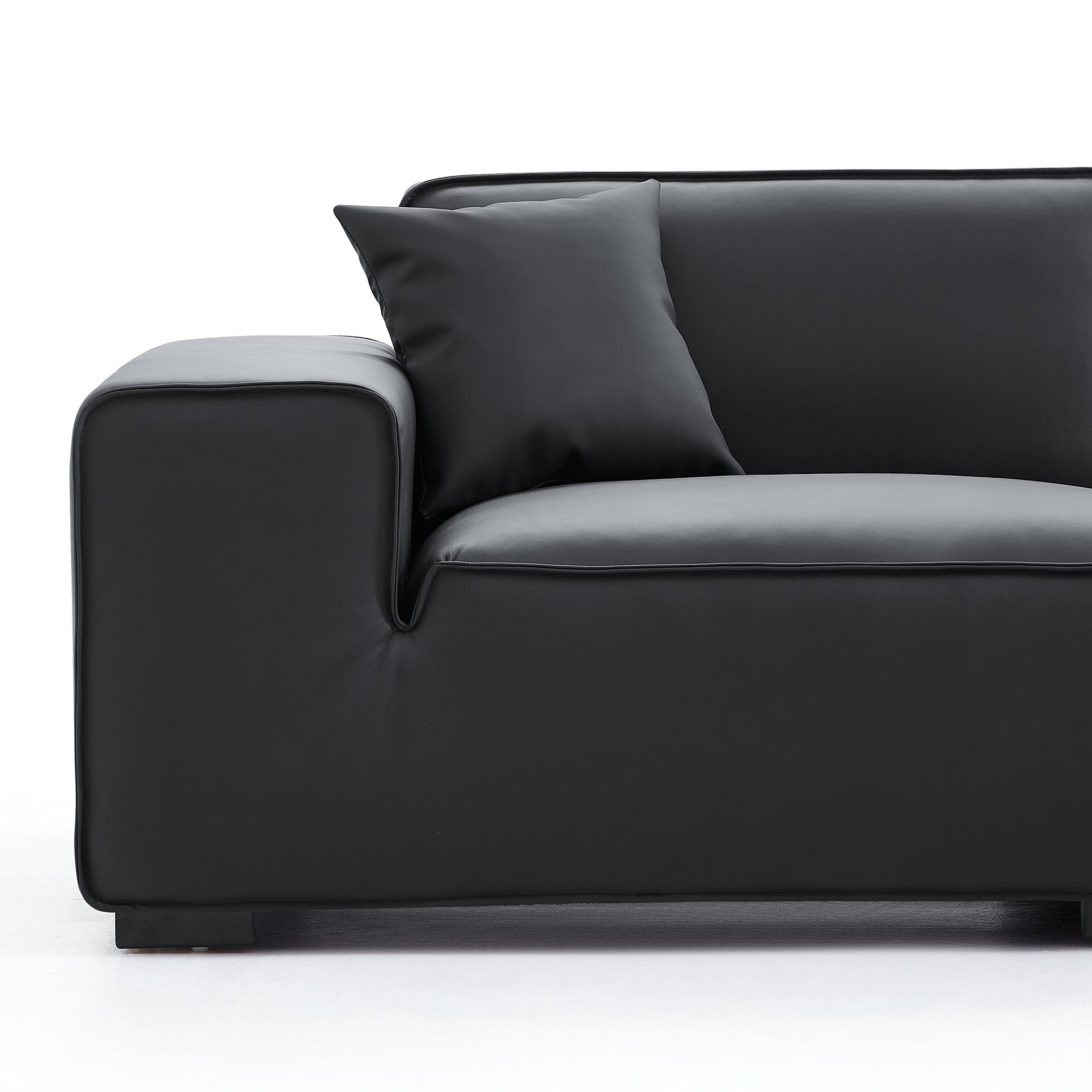 Domus Modular Beige Leather Double Chaise Sectional