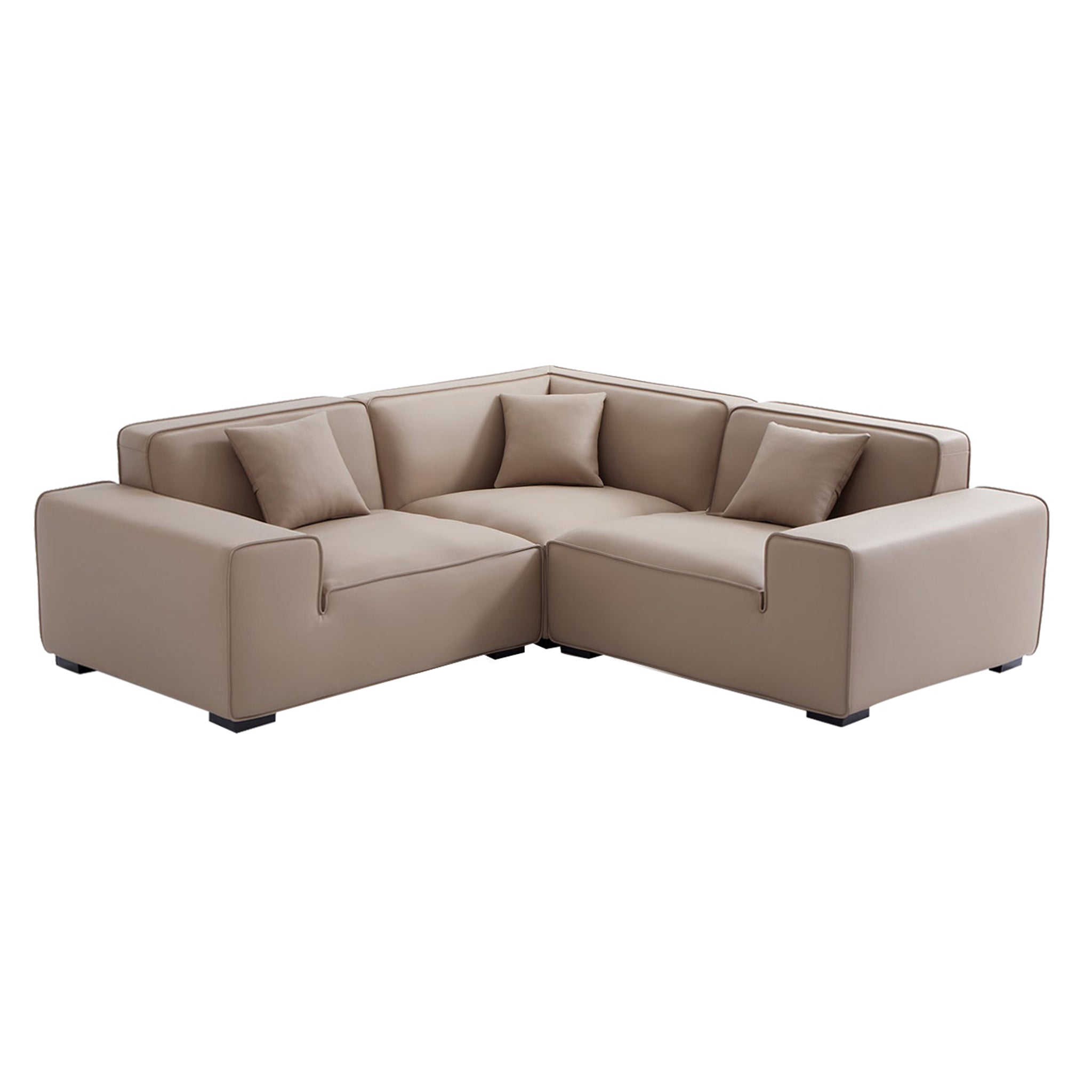 Domus Modular Brown Leather L-Shaped Sectional