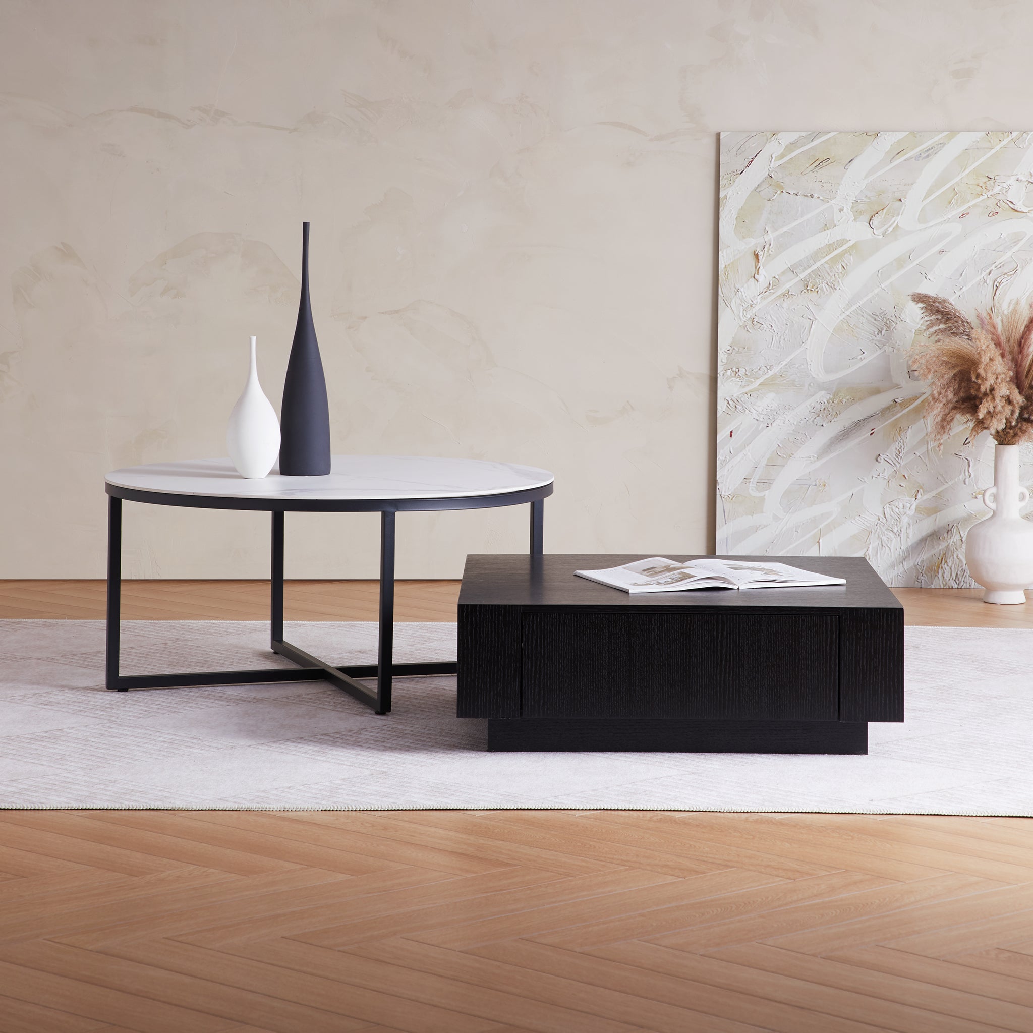 Clarence Round & Square Coffee Table Set