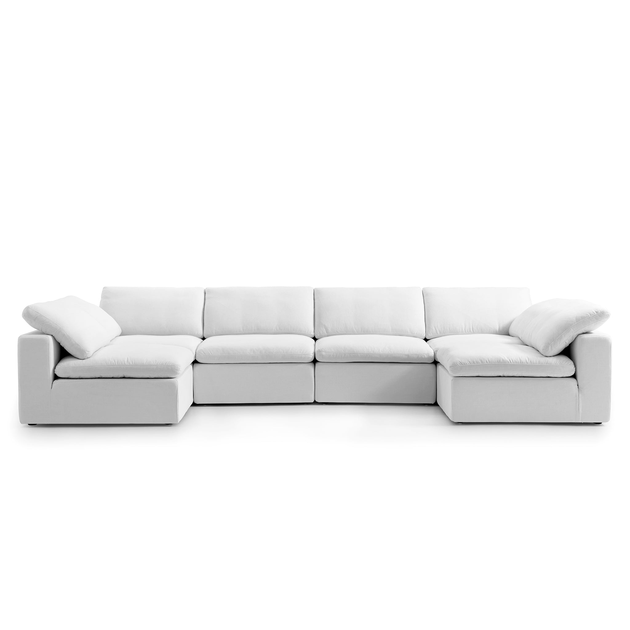 Tender Wabi-Sabi U-Shaped Sectional with Open Ends