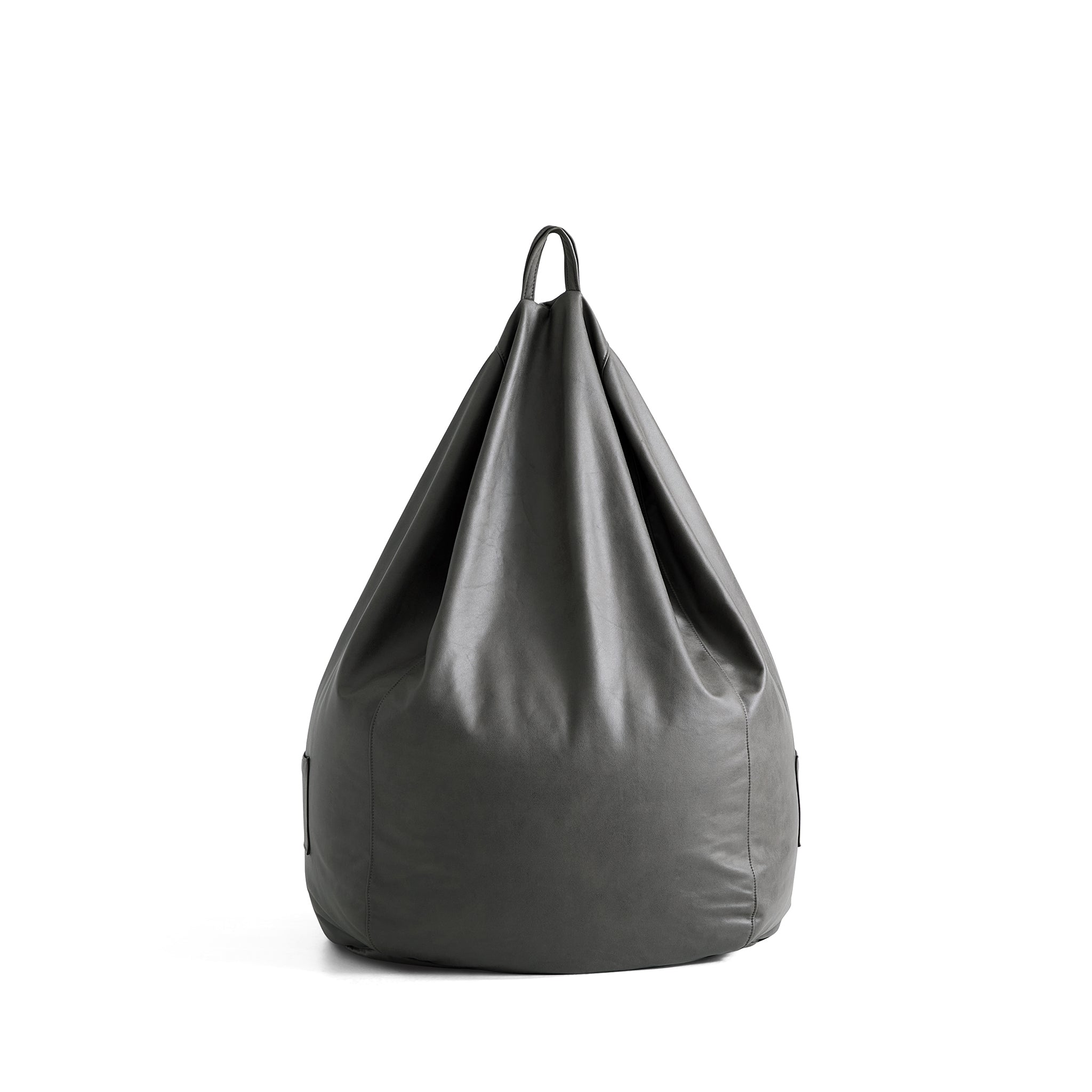 Pouf Litton en cuir gris