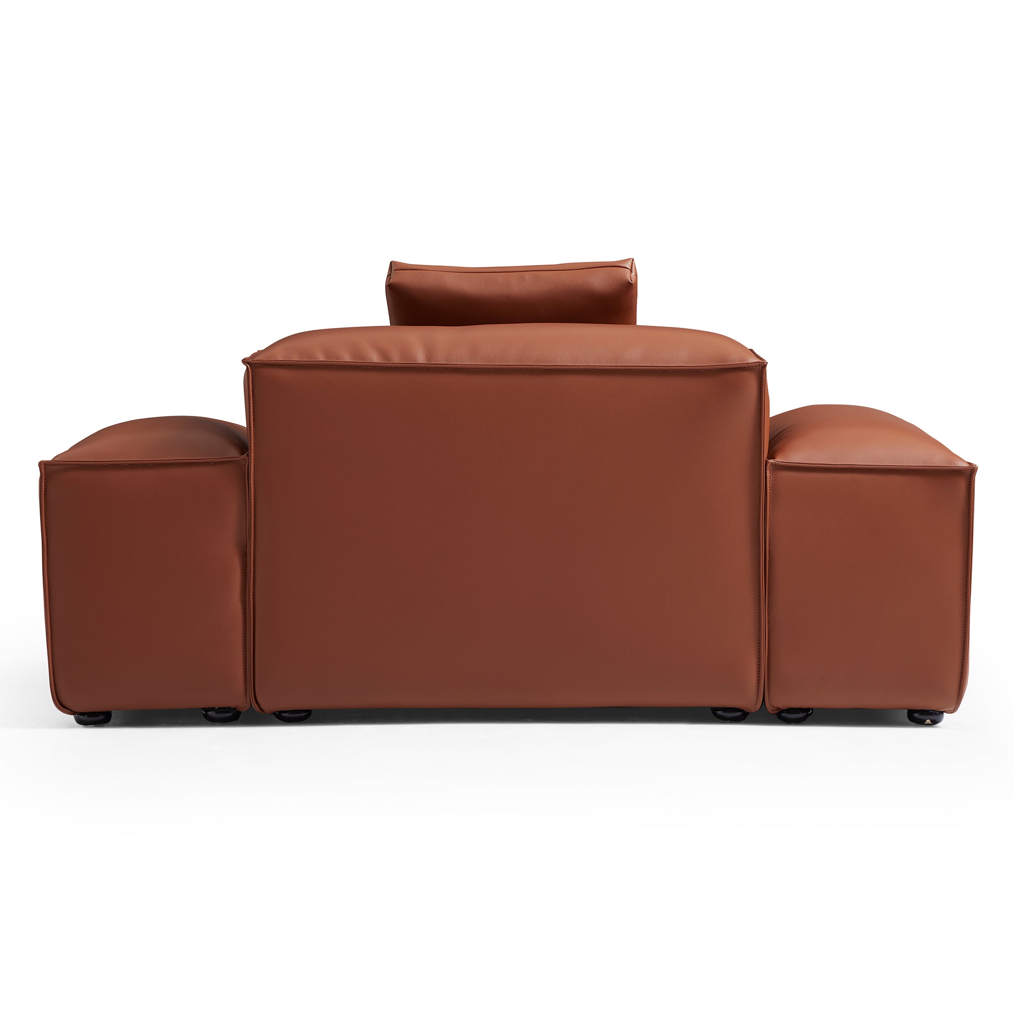Cube Modular Brown Genuine Leather Armchair