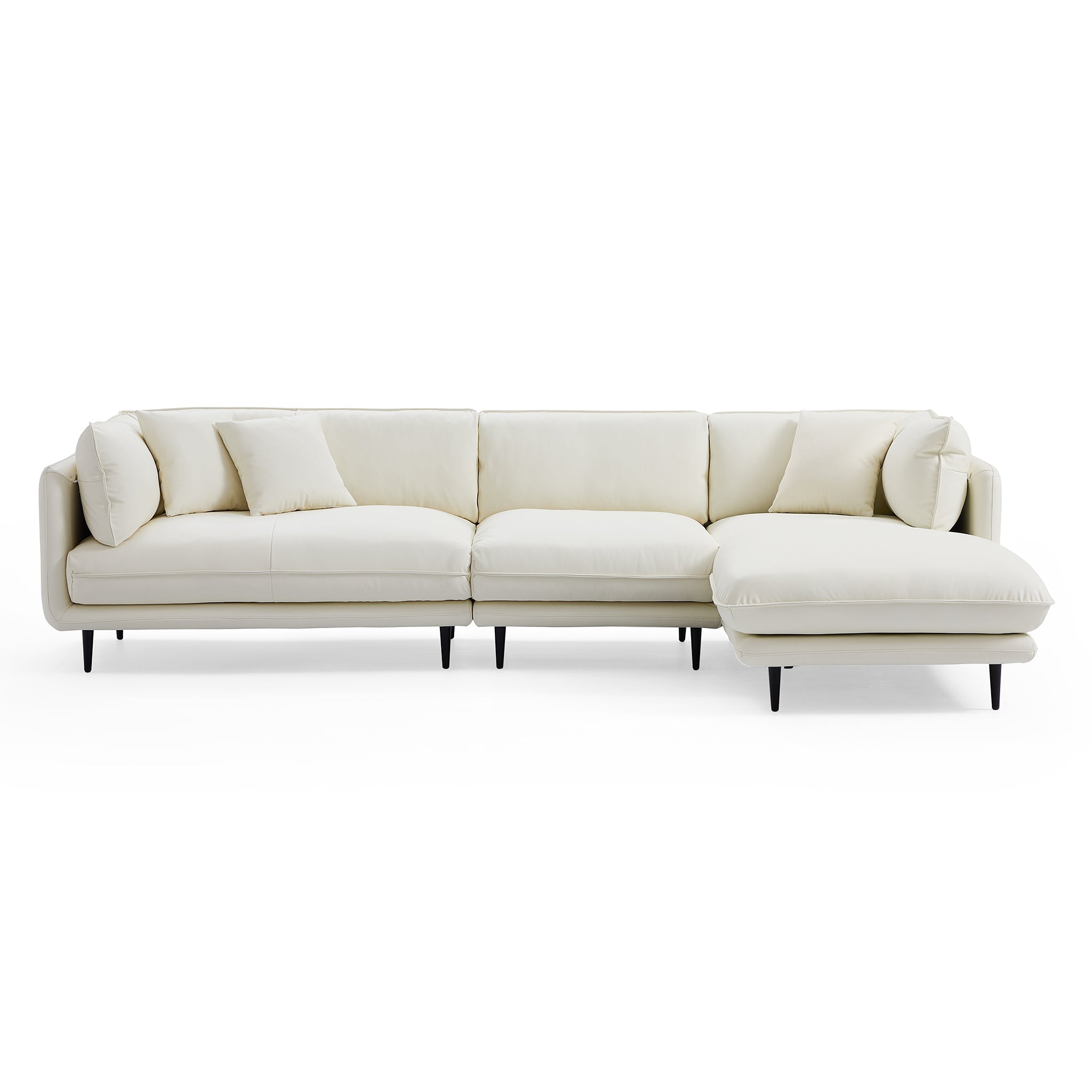 Vanilla White Leather Sectional
