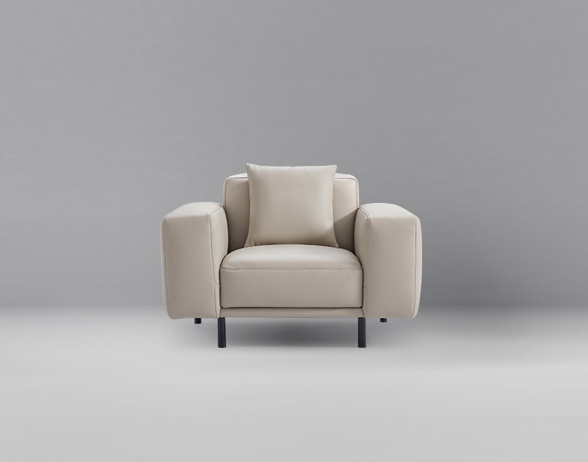 Noble Beige Leather Armchair