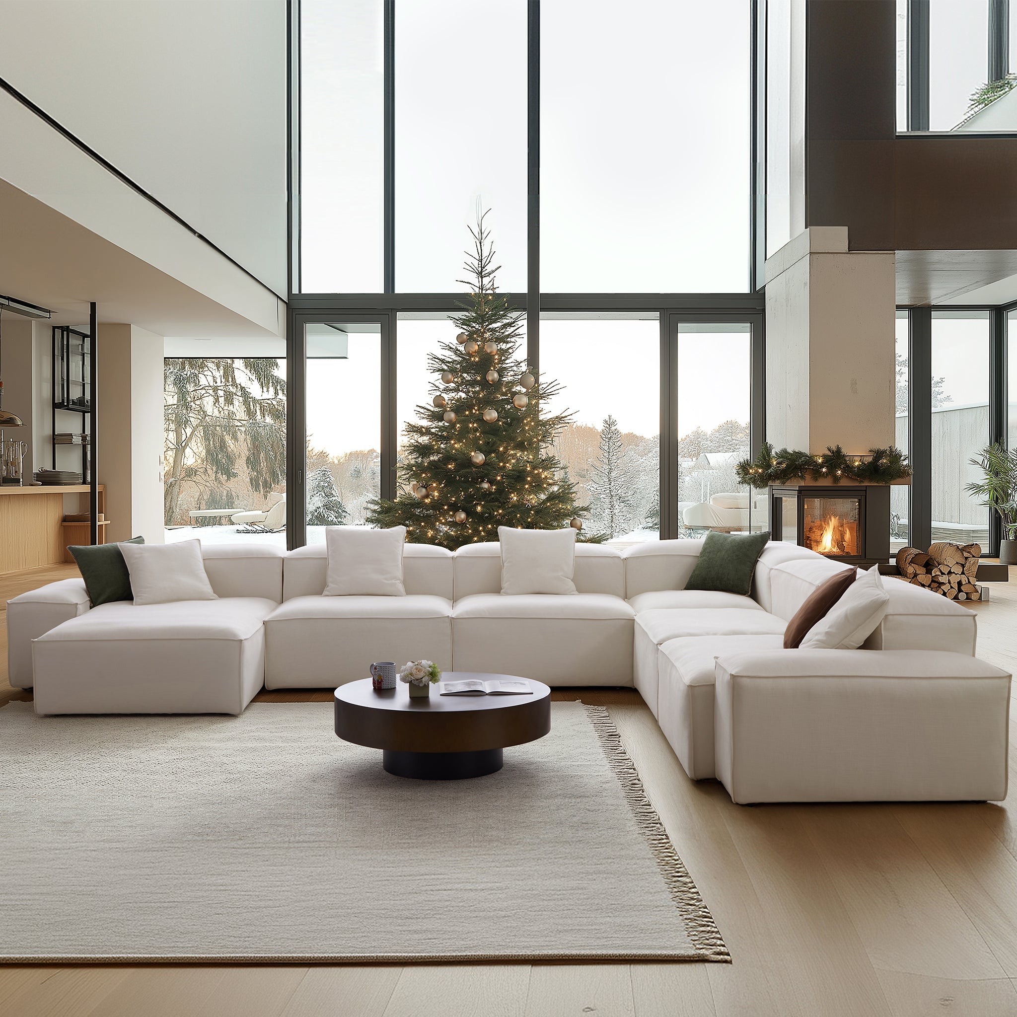 Freedom Modular Beige U-Shaped Sectional Sofa