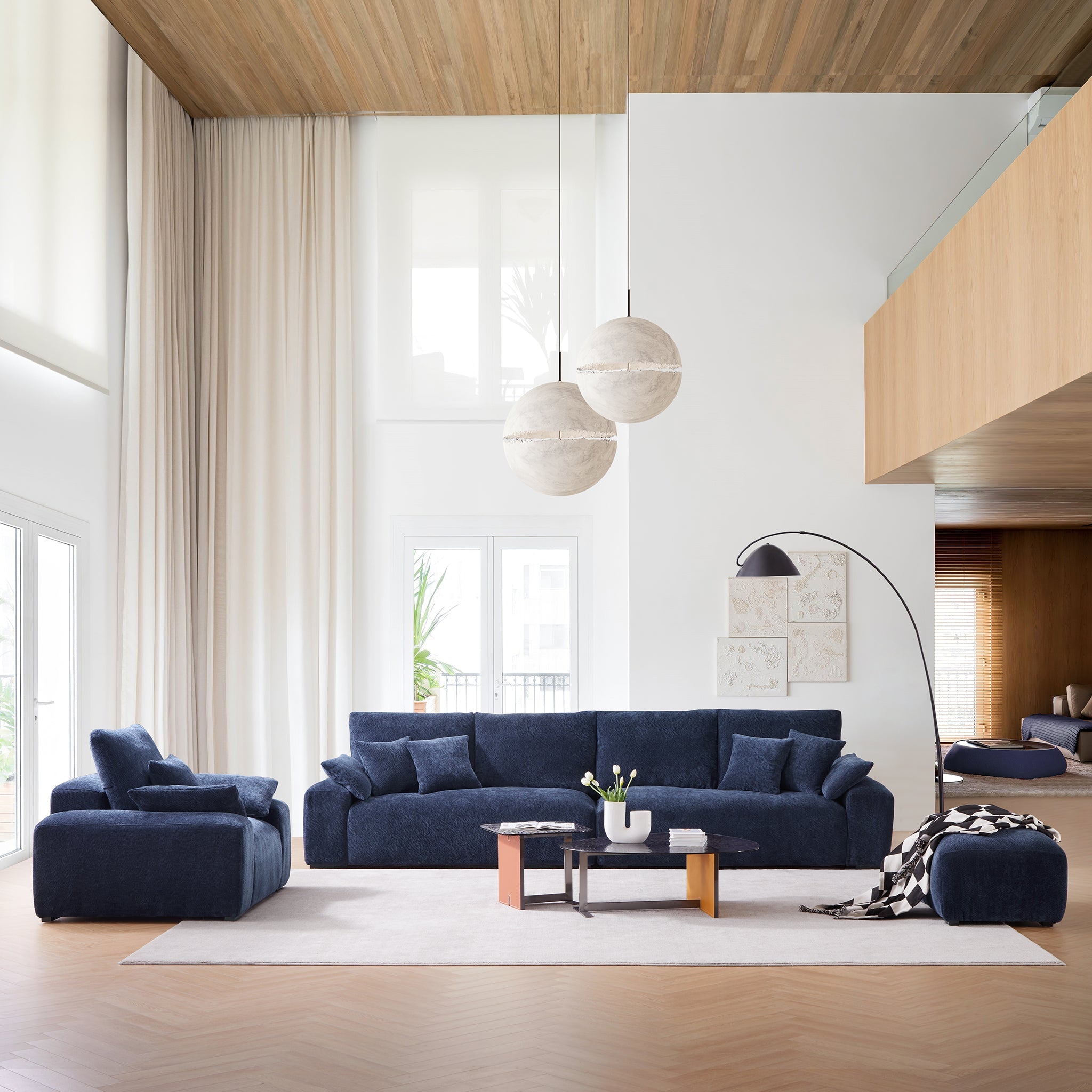 The Empress Navy Blue Sofa Set