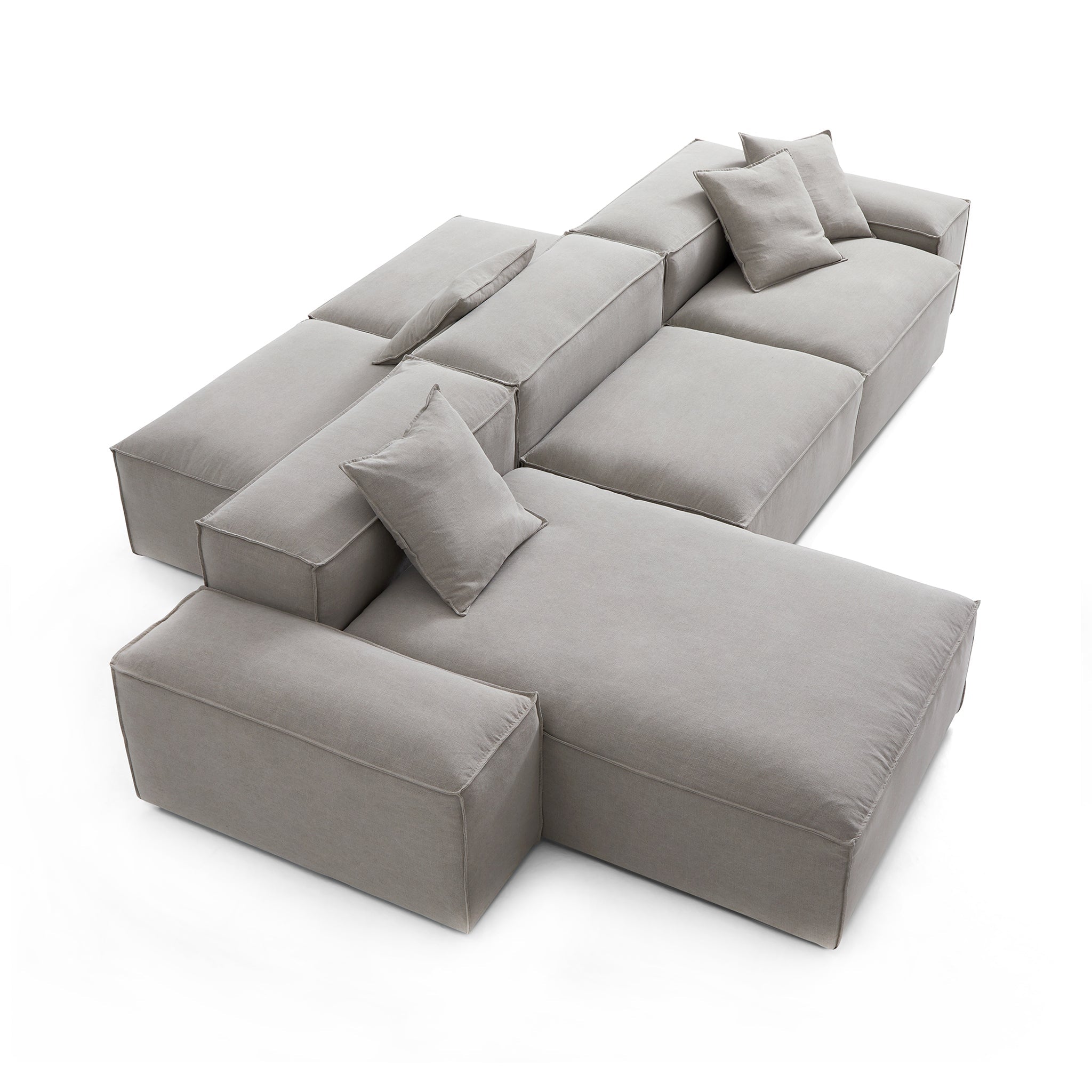 Freedom Modular Beige Double-Sided Sectional Sofa