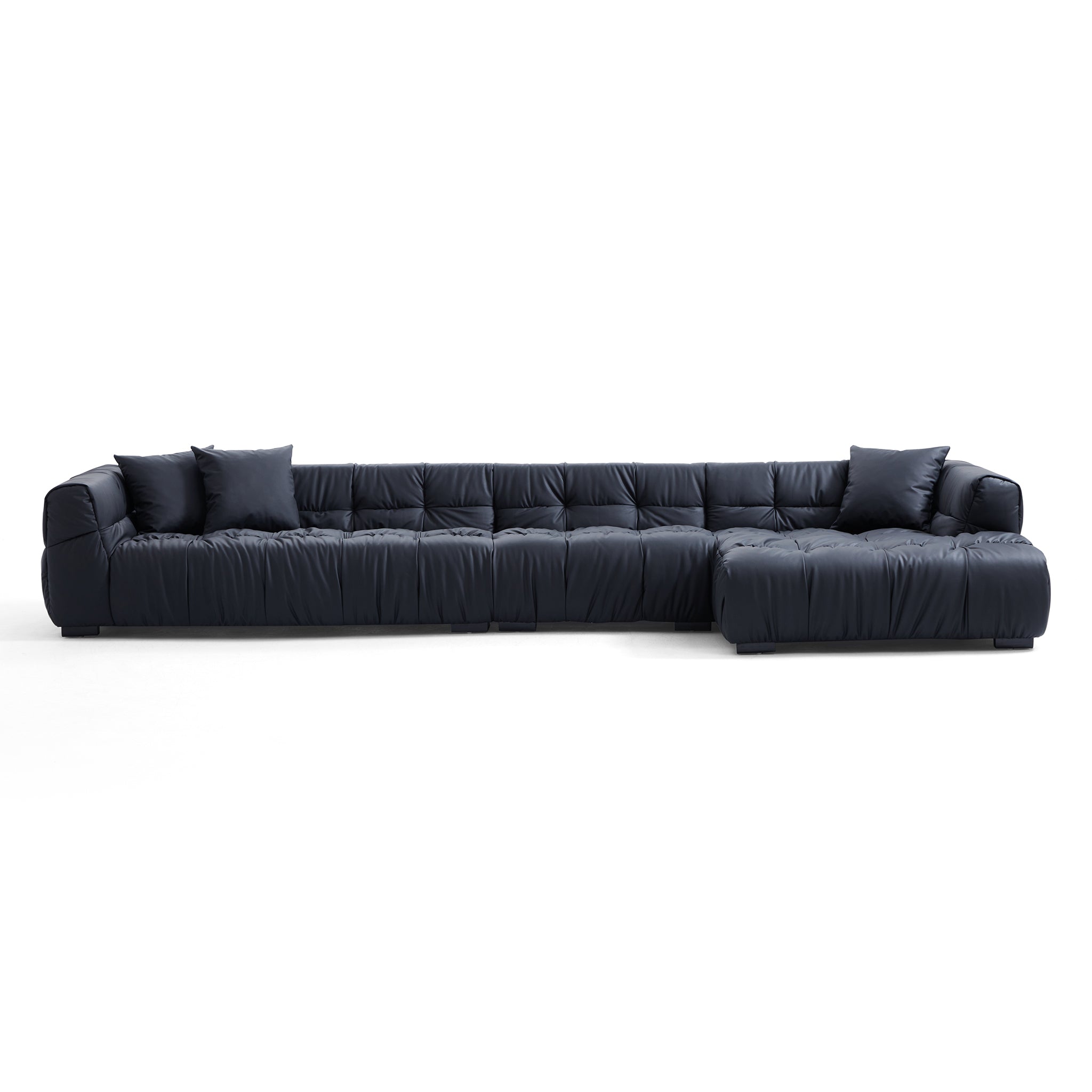 Boba Cream Leathaire Sectional Sofa