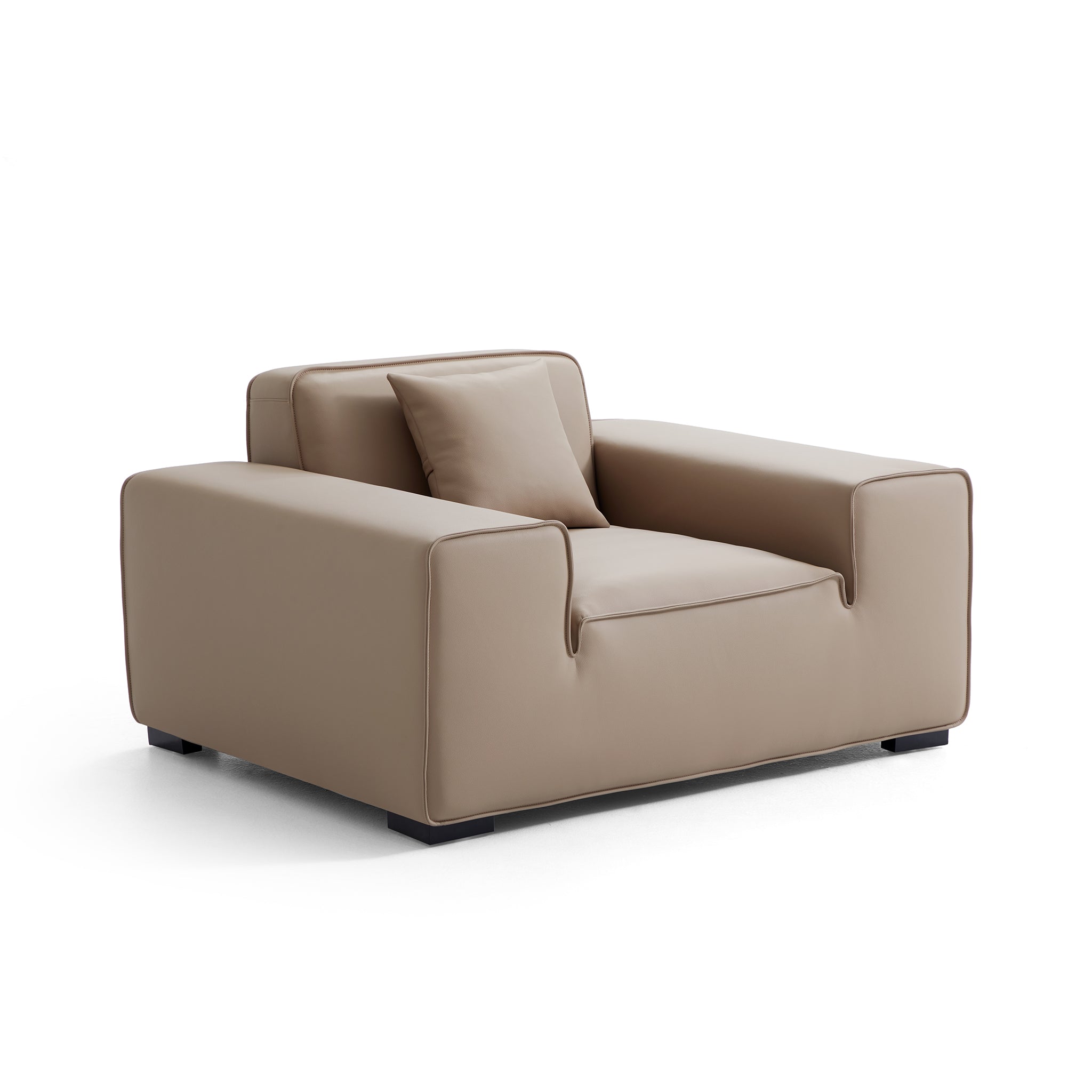 Domus Modular Black Leather Armchair