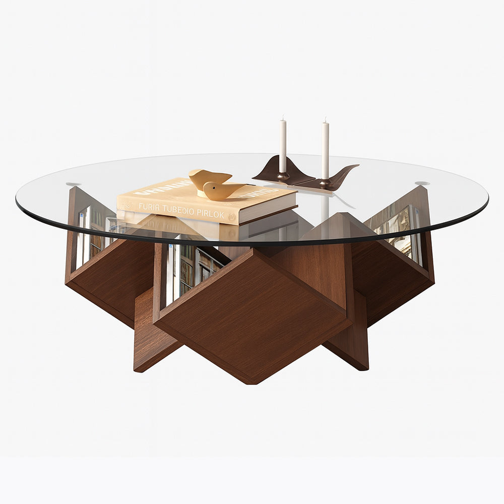 Scandinavian Magic Cube Glass Coffee Table
