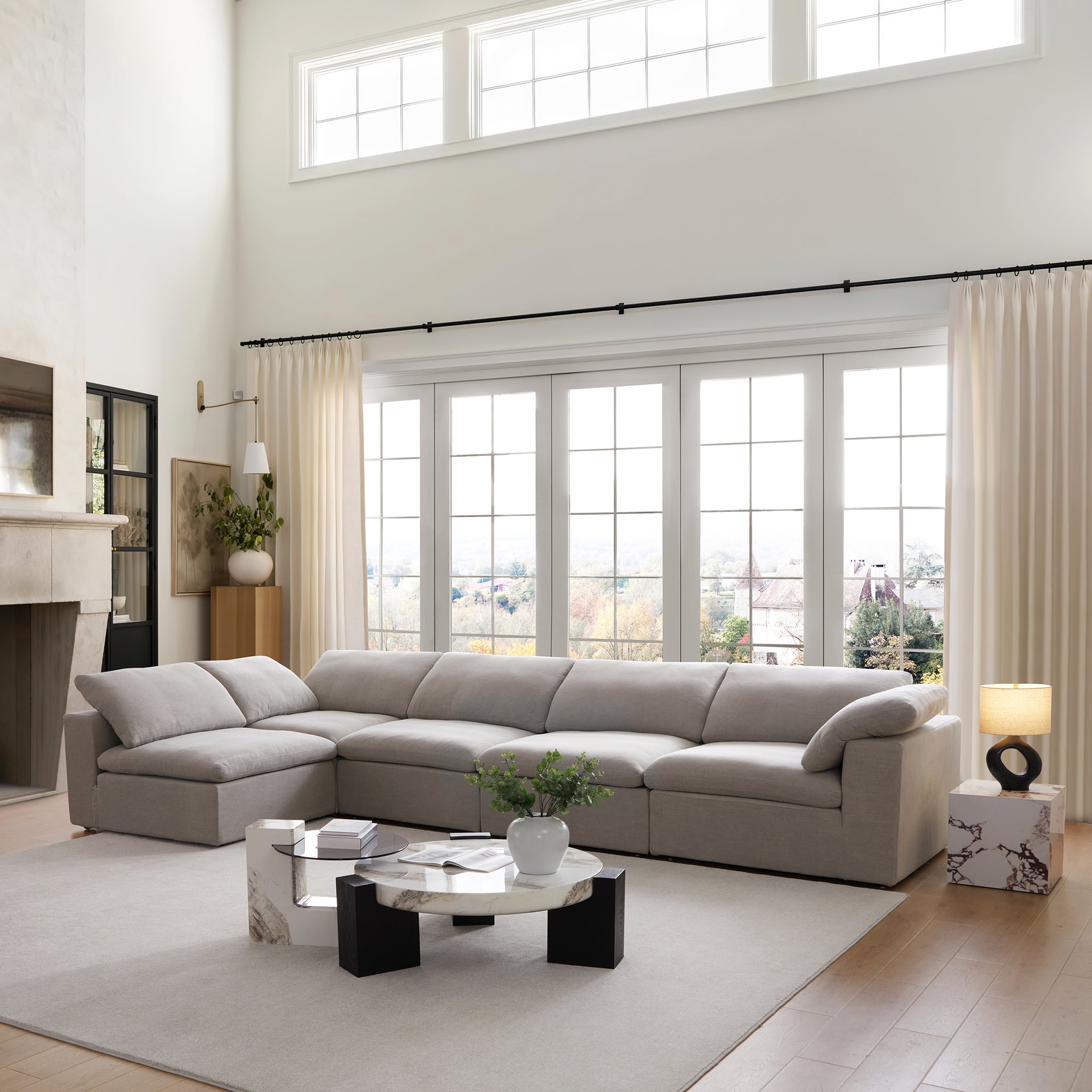 Tender Wabi-Sabi White L-Shaped Sectional