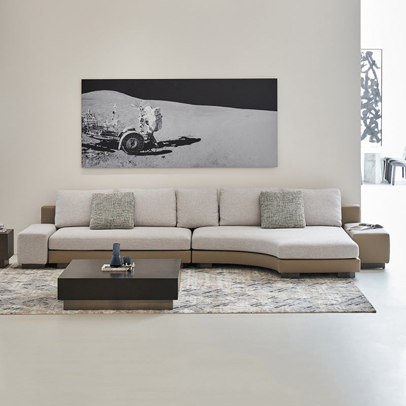 Arles Curved Gray Fabric Sectional