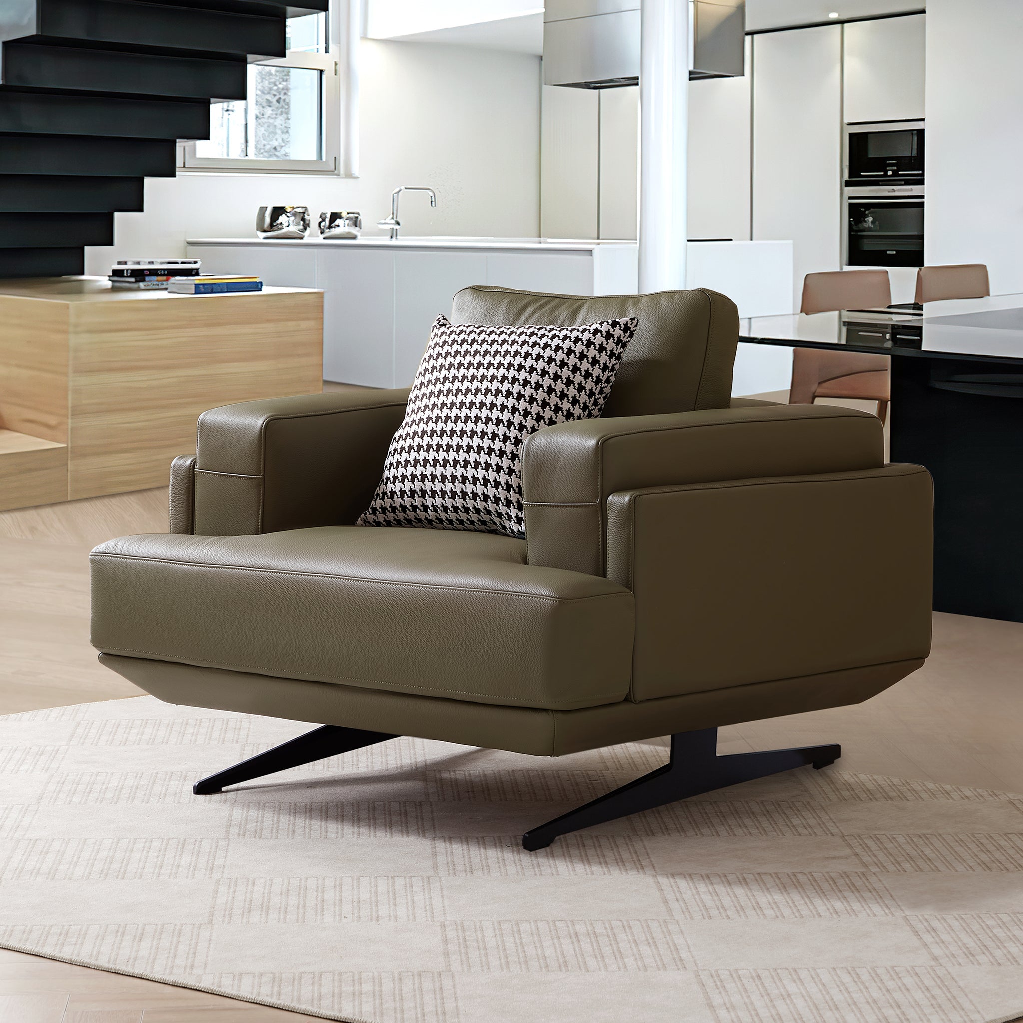 Olivia Top Grain Genuine Leather Armchair