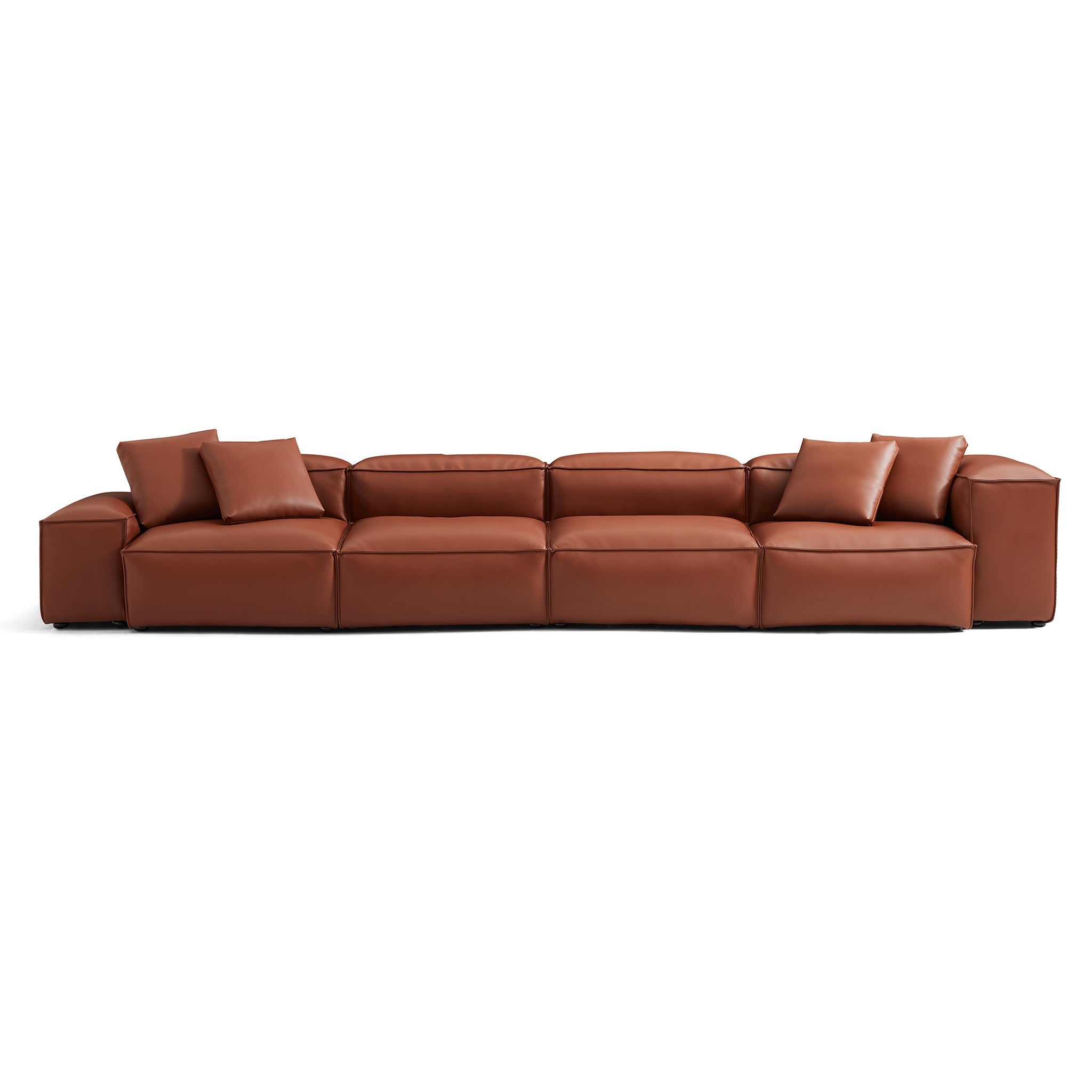 Cube Modular Beige Genuine Leather Sofa