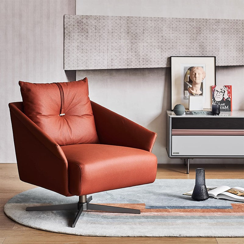 Flamingo Red Fabric Swivel Accent Chair