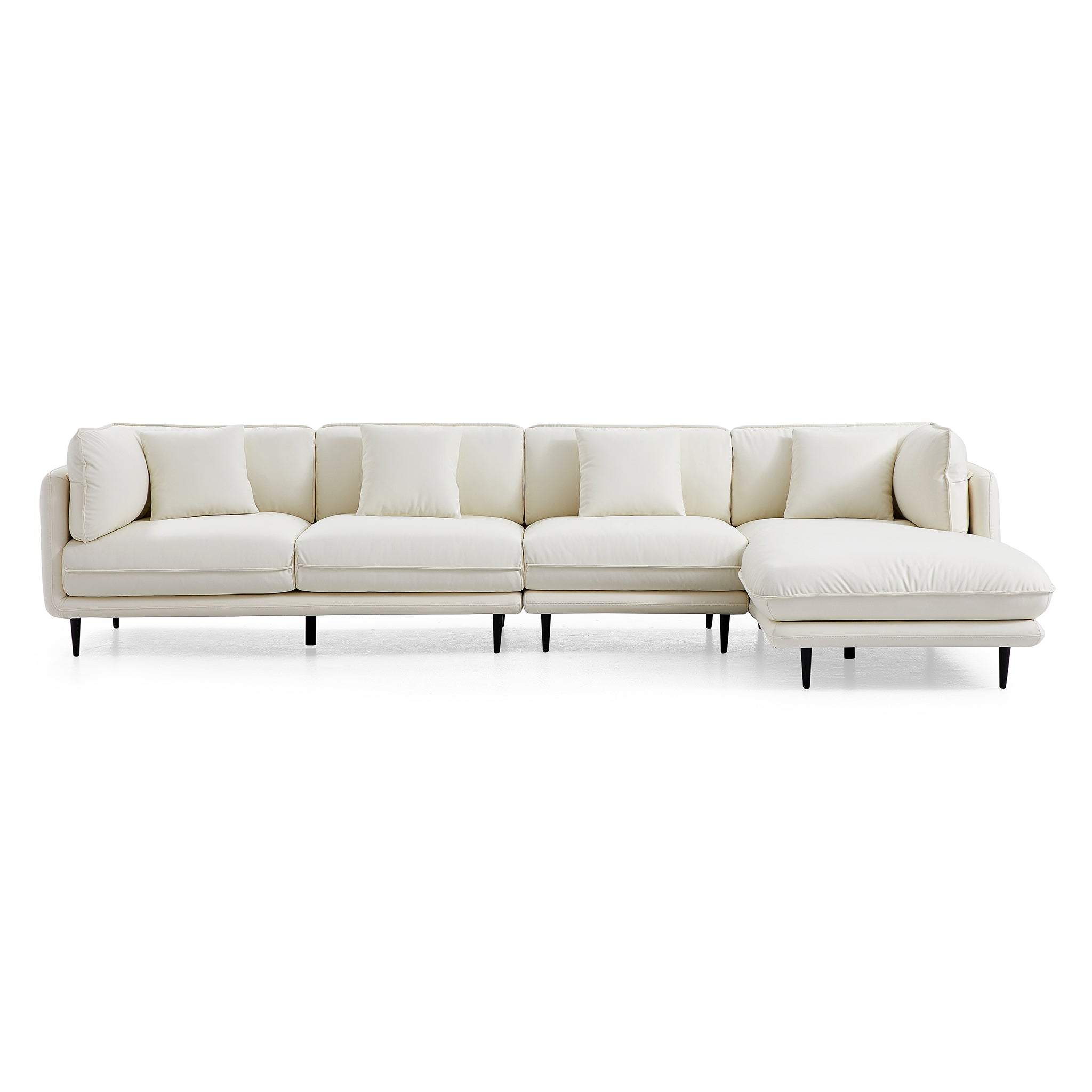 Vanilla White Leather Sectional