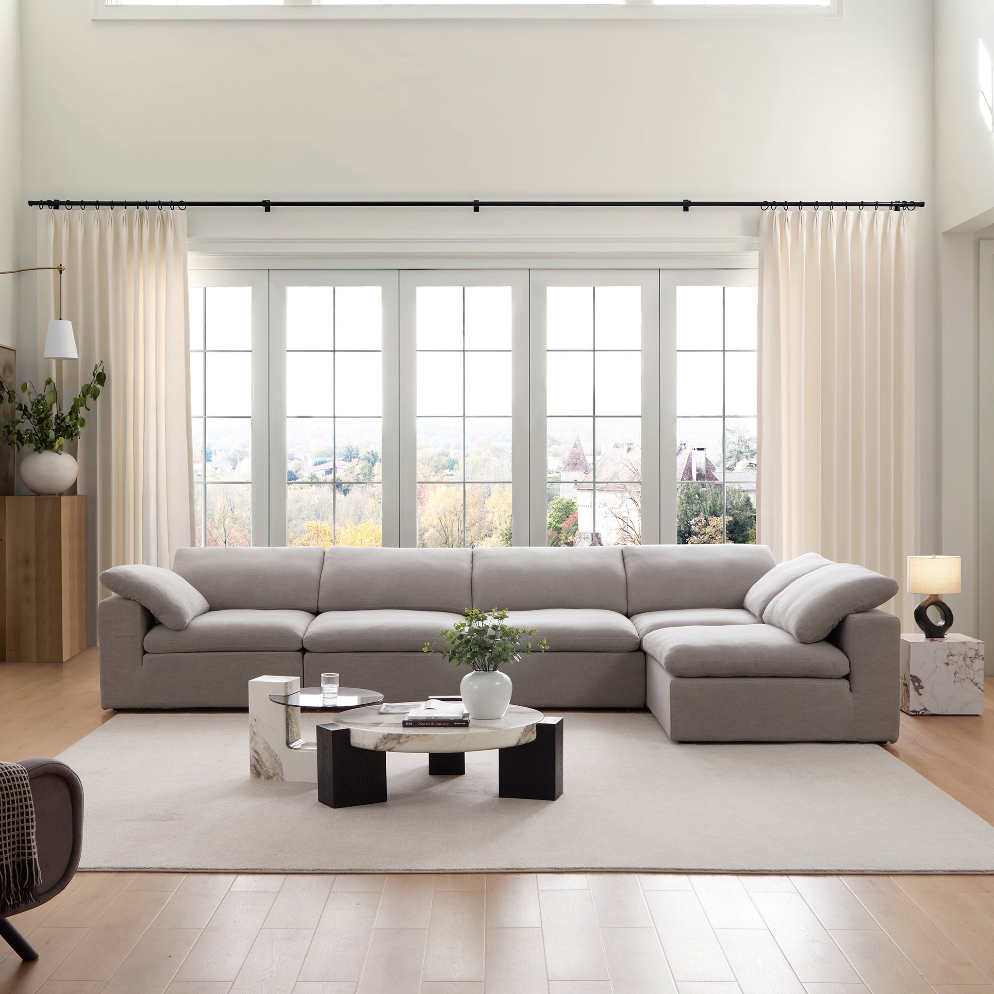 Tender Wabi-Sabi Gray L-Shaped Sectional