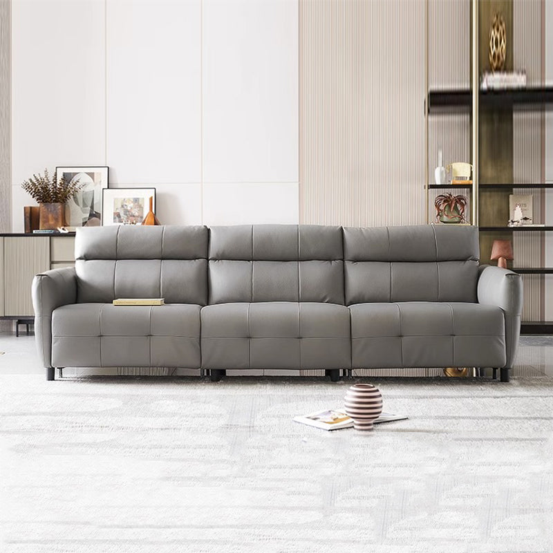 Lattice Charcoal Gray Leathaire Modular Recliner Sofa