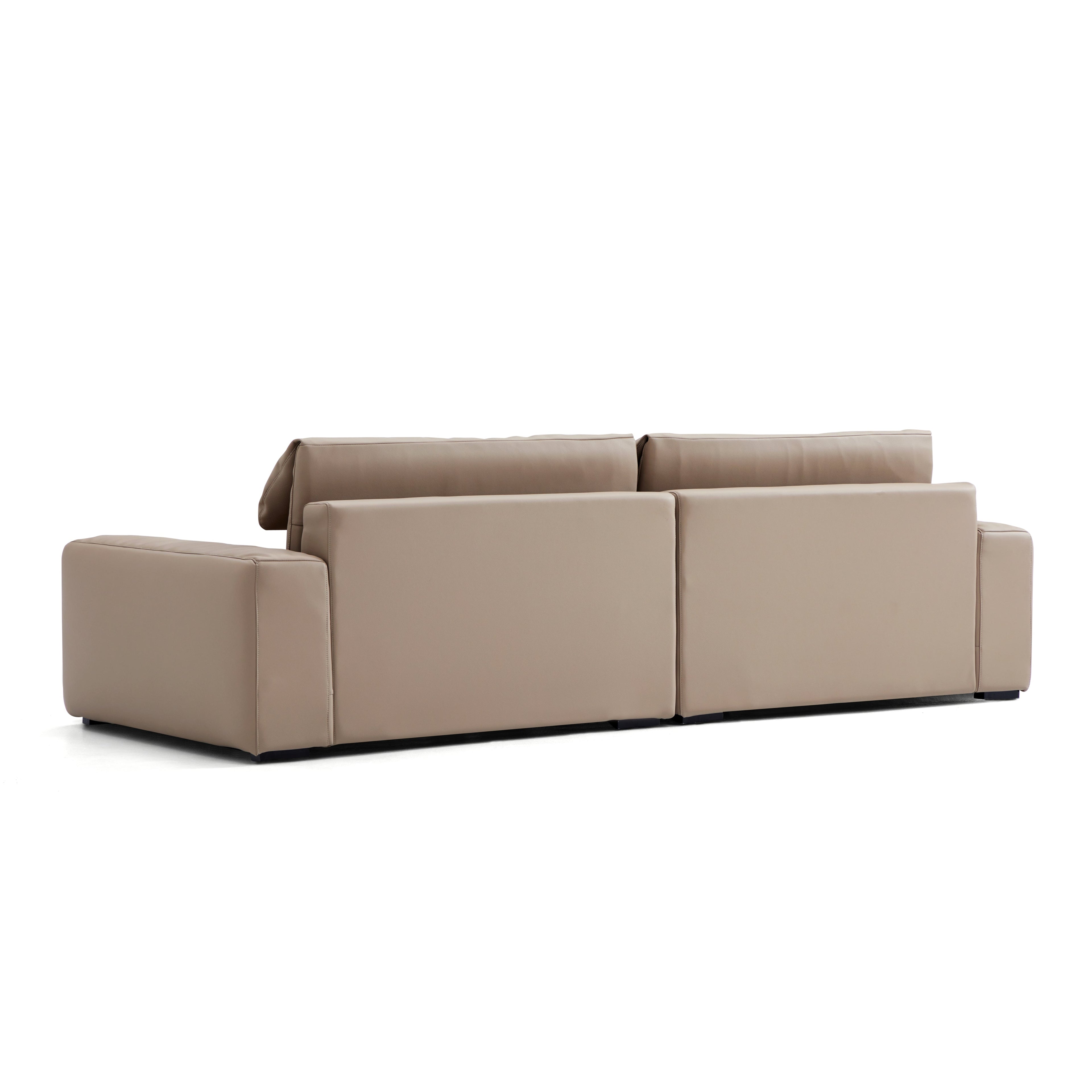Chestnut Khaki Leather Sofa