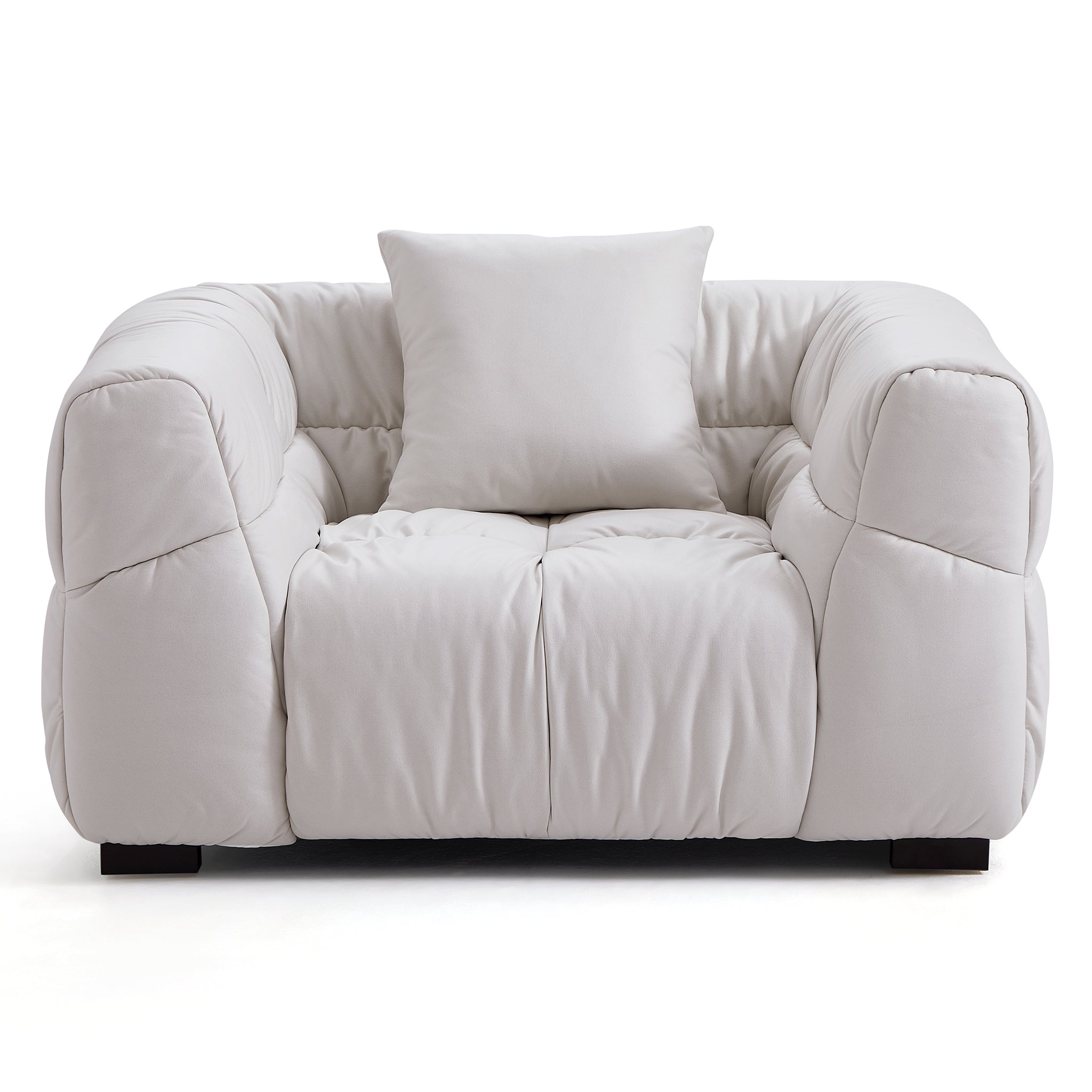 Boba Cream Leathaire Armchair