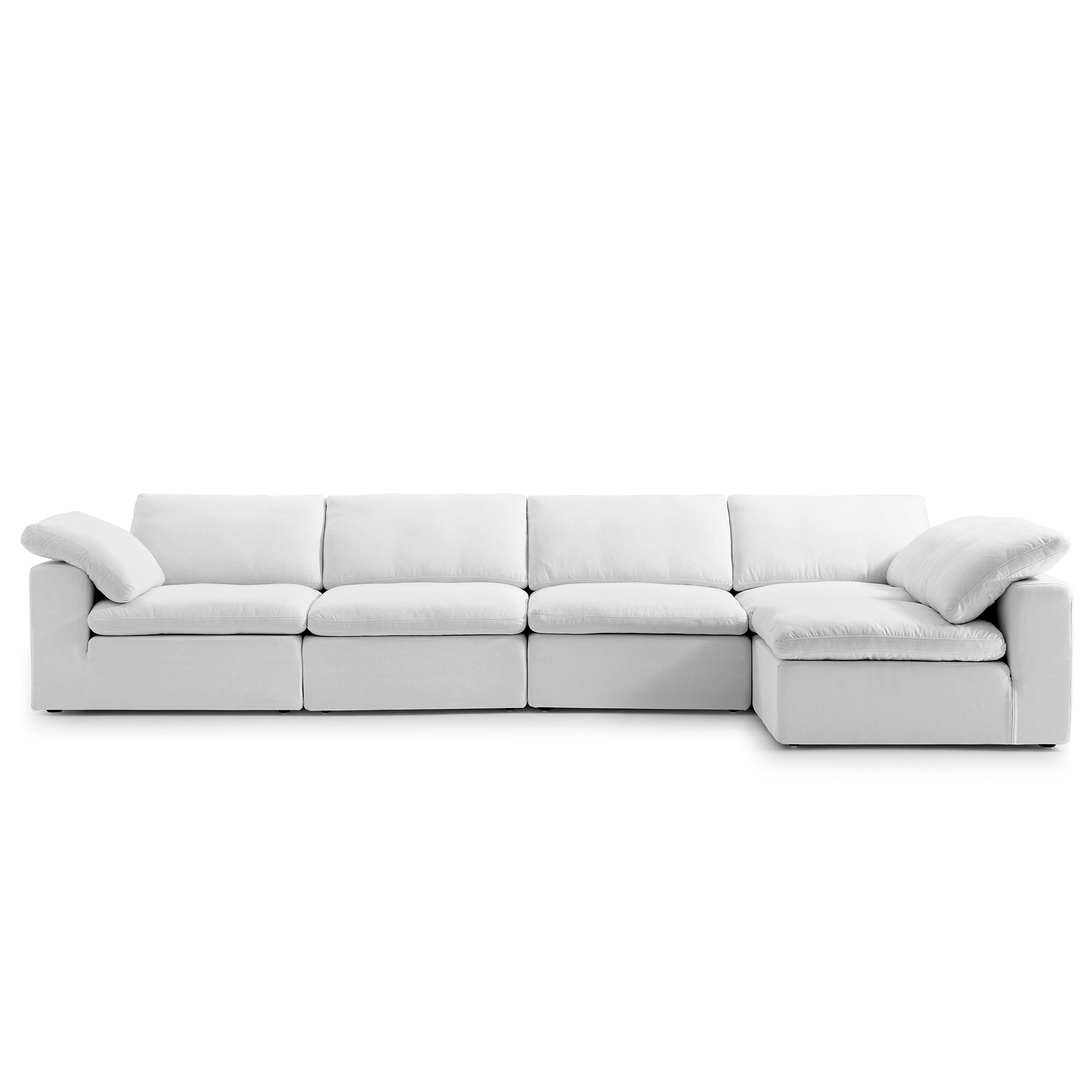 Tender Wabi-Sabi White L-Shaped Sectional