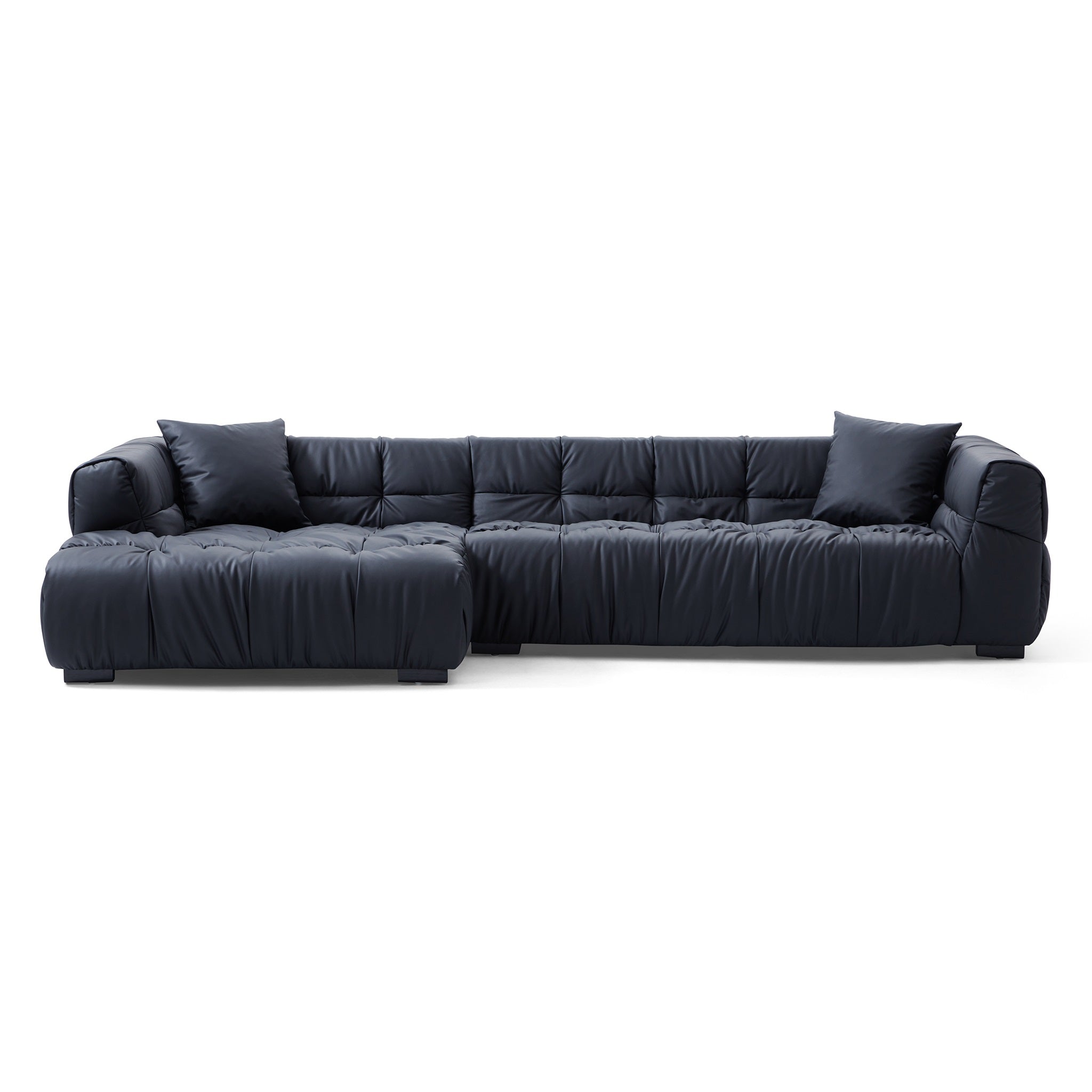 Boba Black Leathaire Sectional