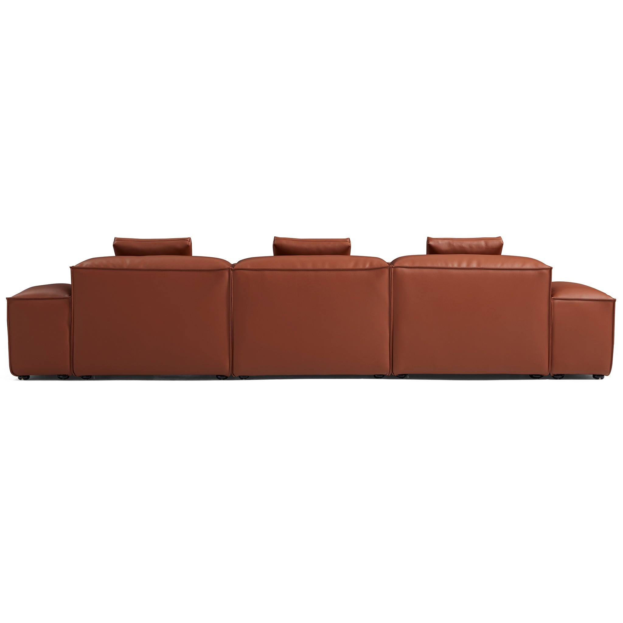 Cube Modular Brown Genuine Leather Sectional