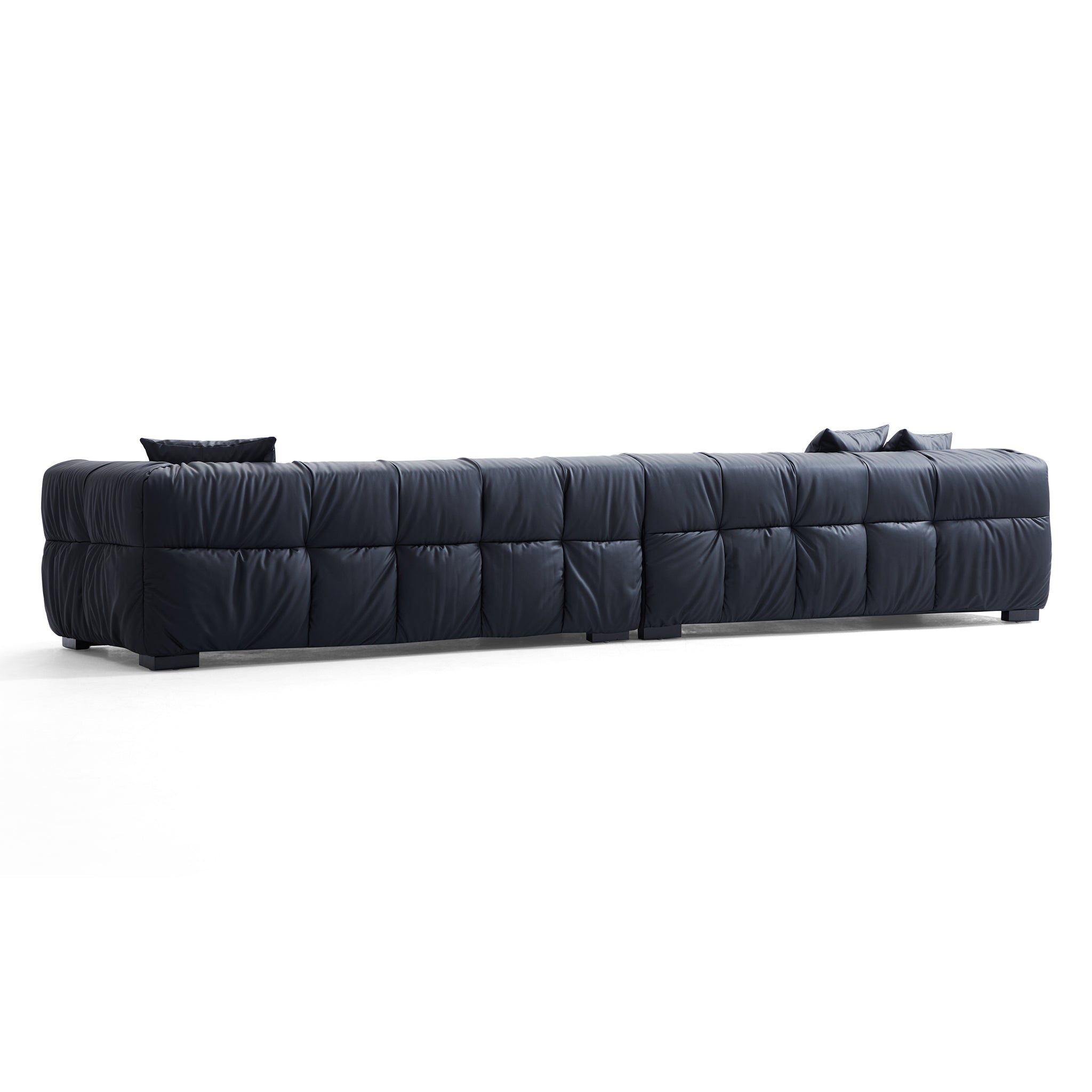 Boba Black Leathaire Sofa