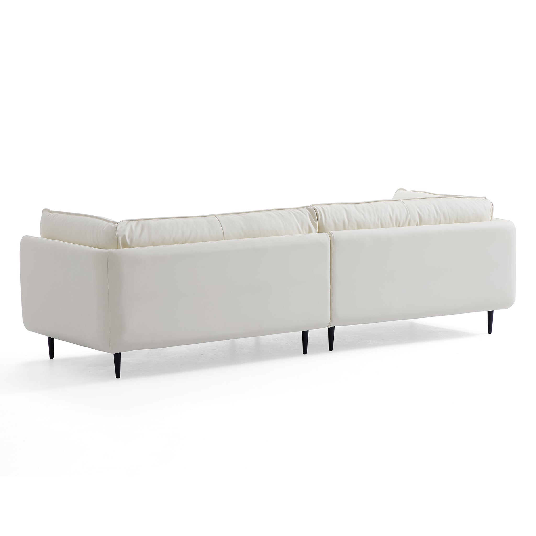 Vanilla White Leather Sofa