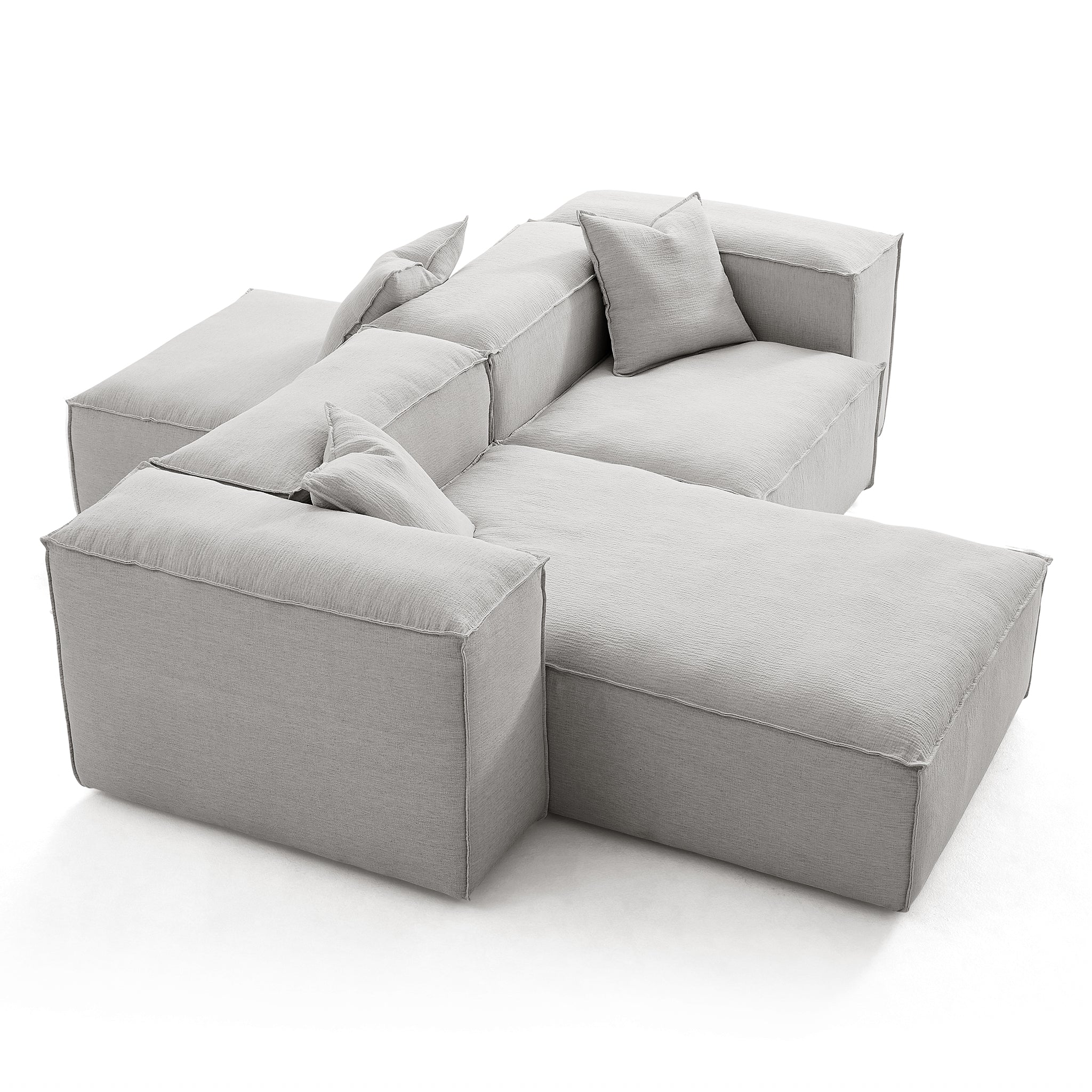Freedom Modular Gray Double-Sided Sectional Sofa