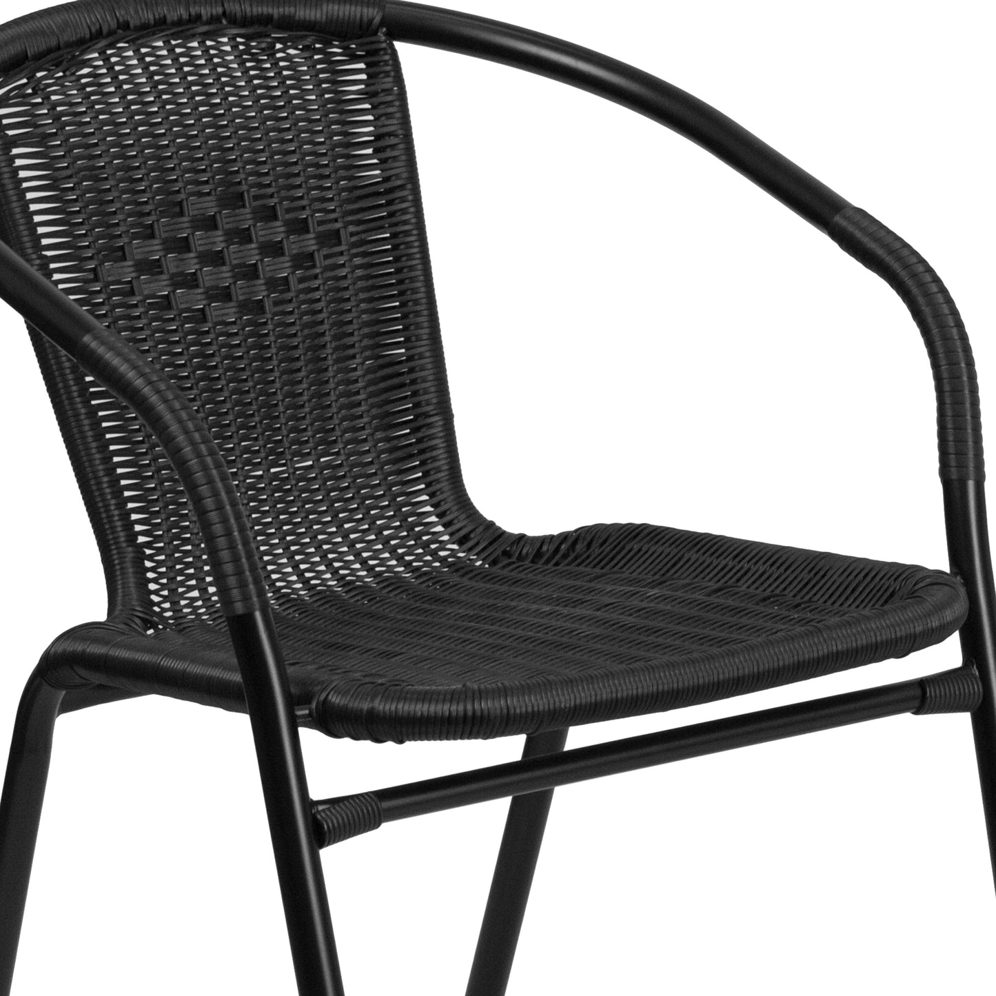 Ensemble de table de patio ronde en verre pour intérieur/extérieur avec base en X et 2 chaises – 23,75 L x 23,75 P x 28 H