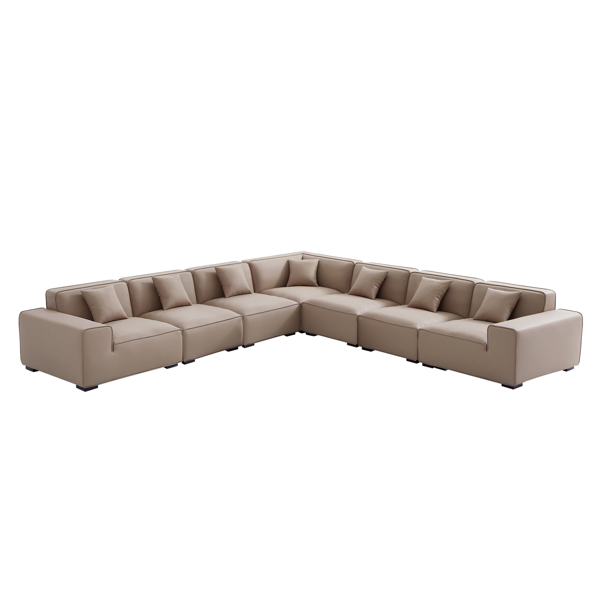Domus Modular Brown Leather L-Shaped Sectional