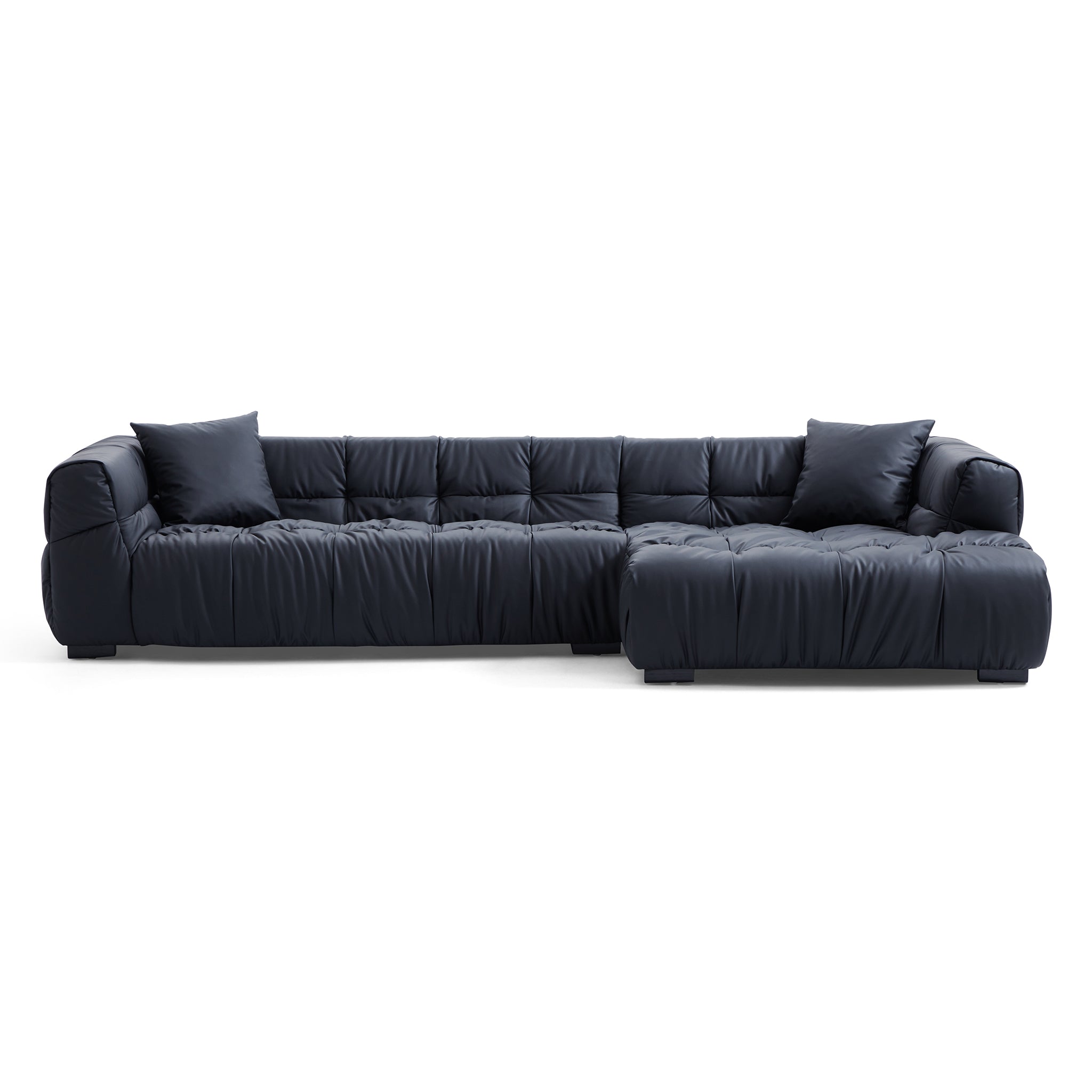 Boba Black Leathaire Sectional Set