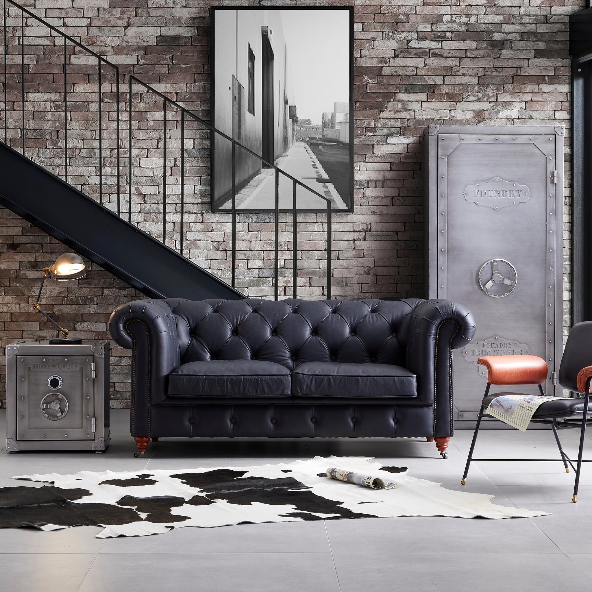 Durango Chesterfield Top Grain Leather Tufted Sofa