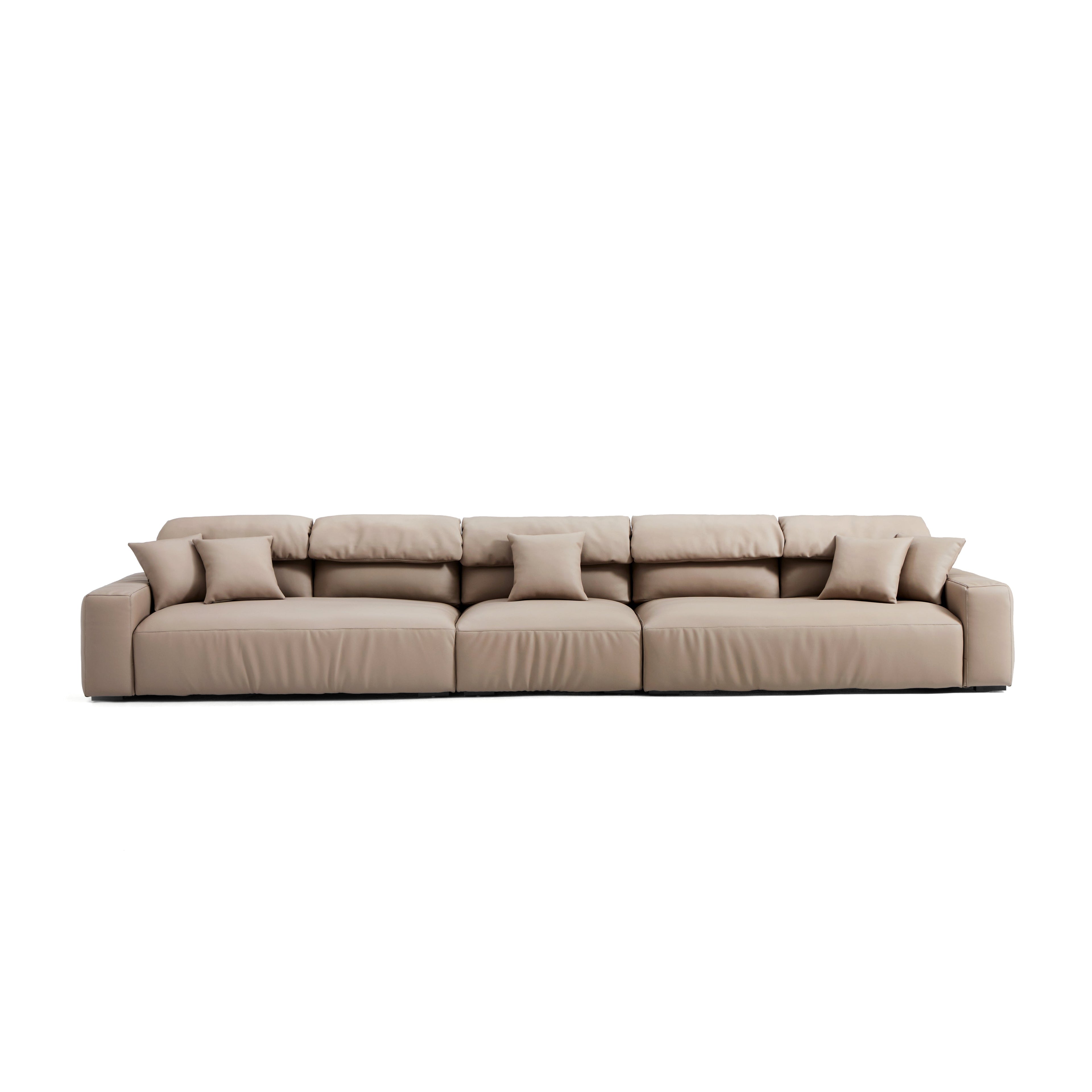 Chestnut Khaki Leather Sofa