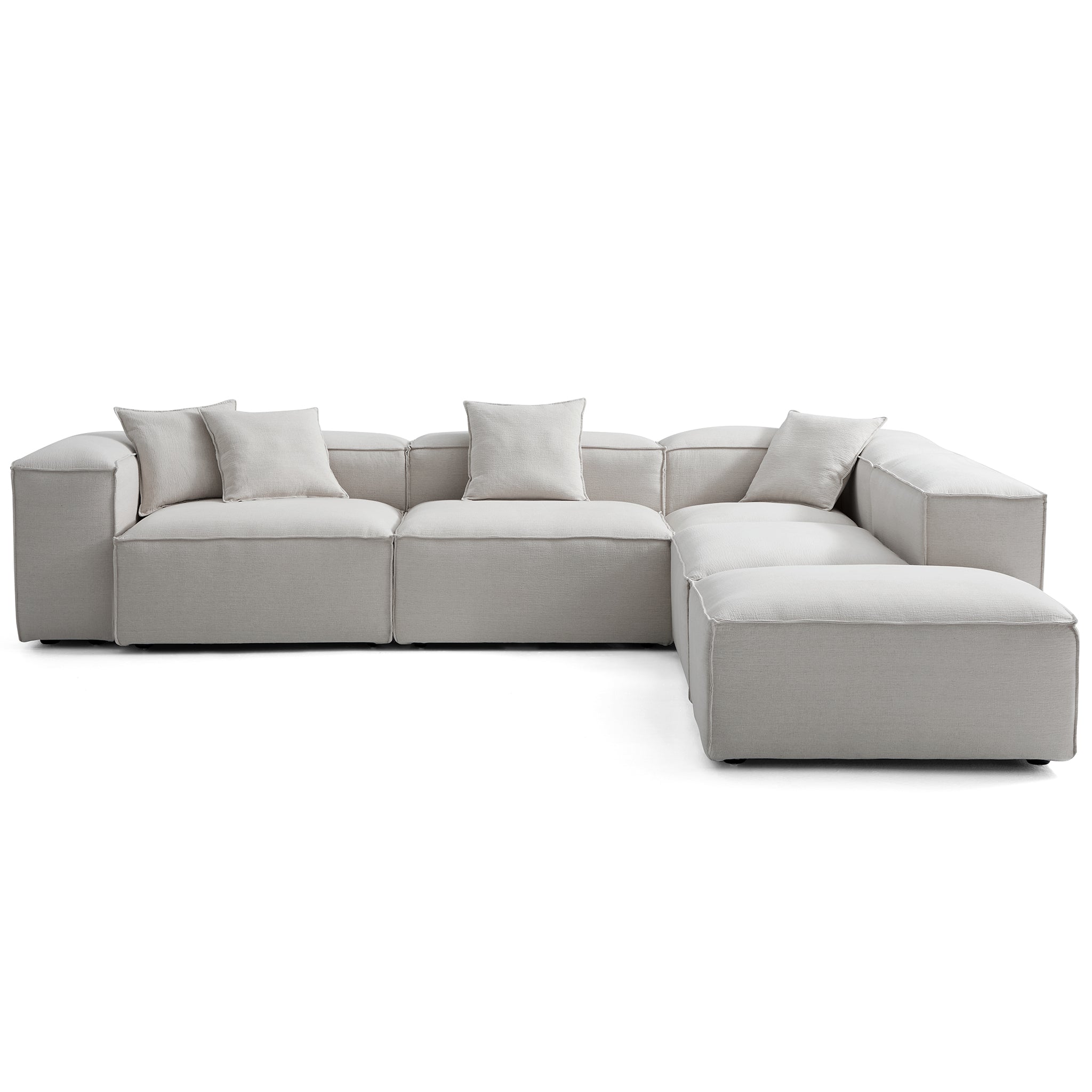 Freedom Modular Gray L-Shaped Sectional and Ottoman