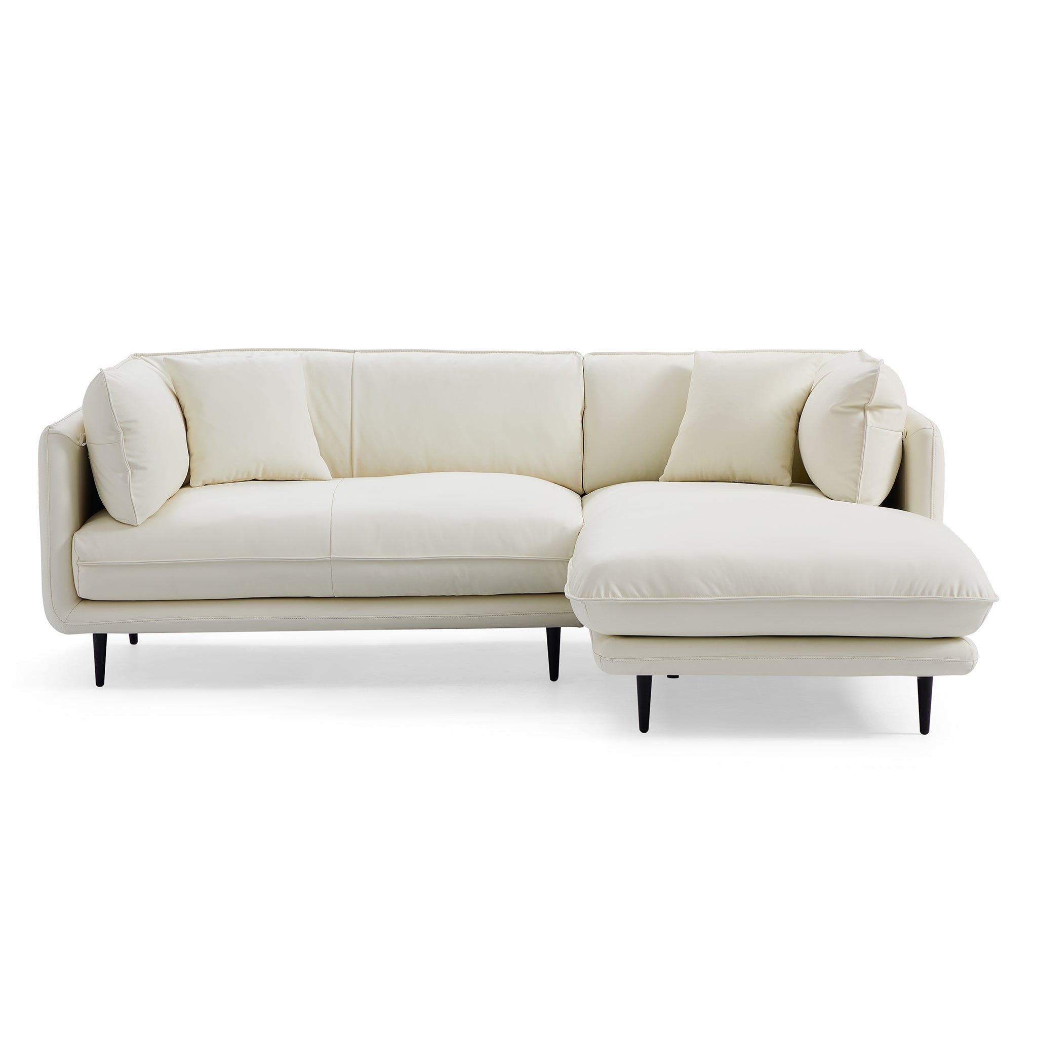 Vanilla White Leather Sectional