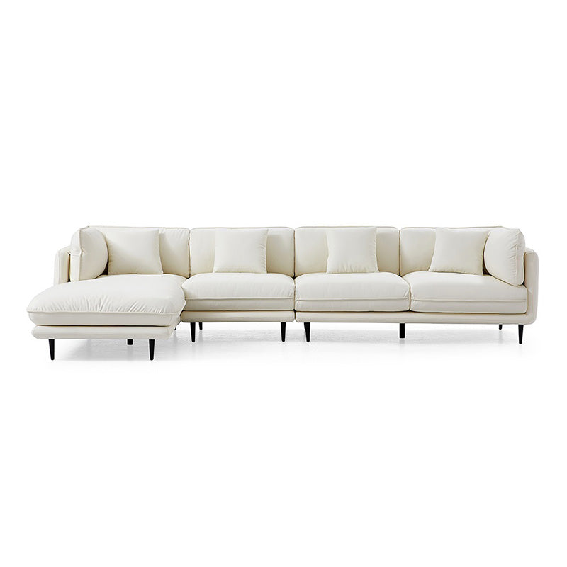 Vanilla White Leather Sectional