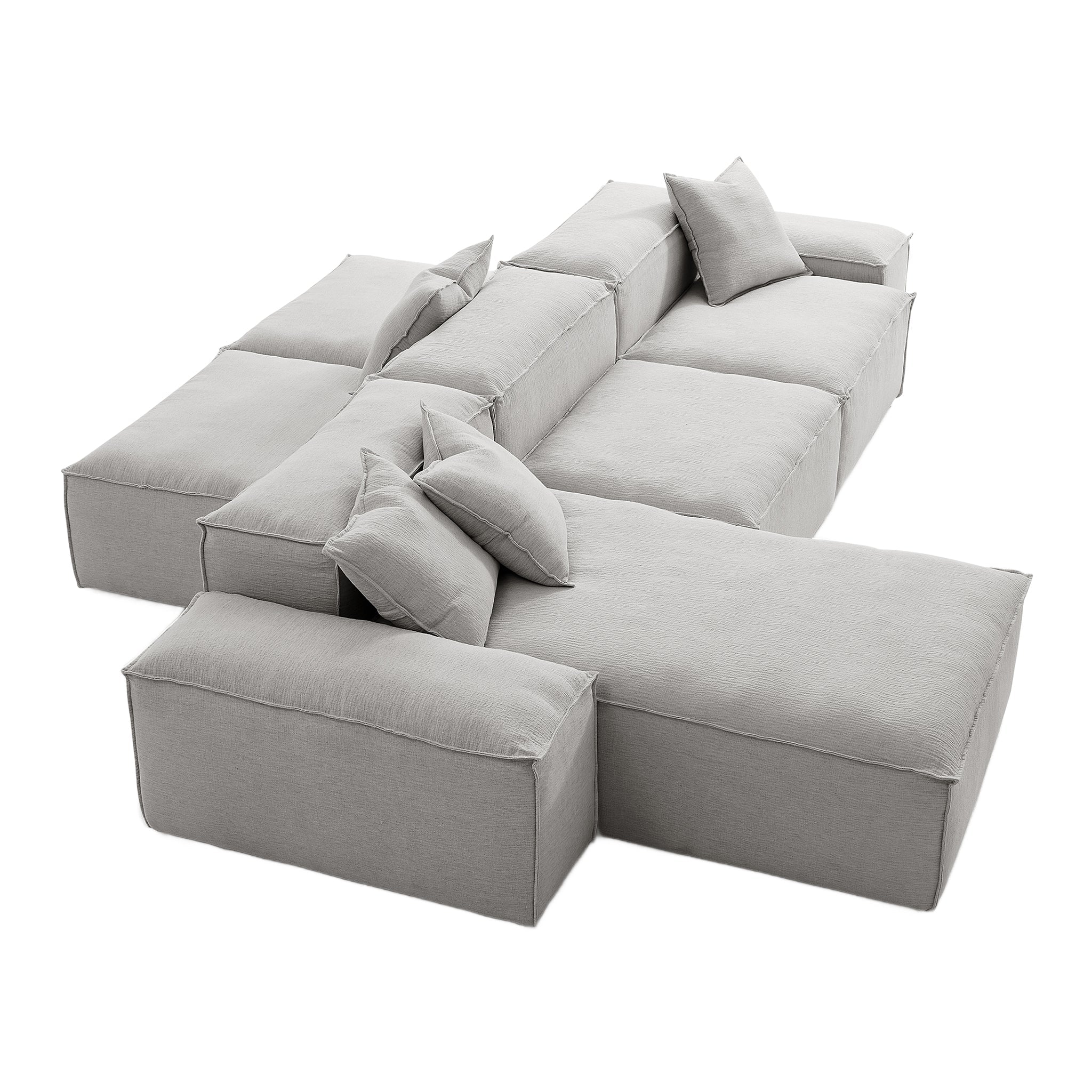 Freedom Modular Gray Double-Sided Sectional Sofa