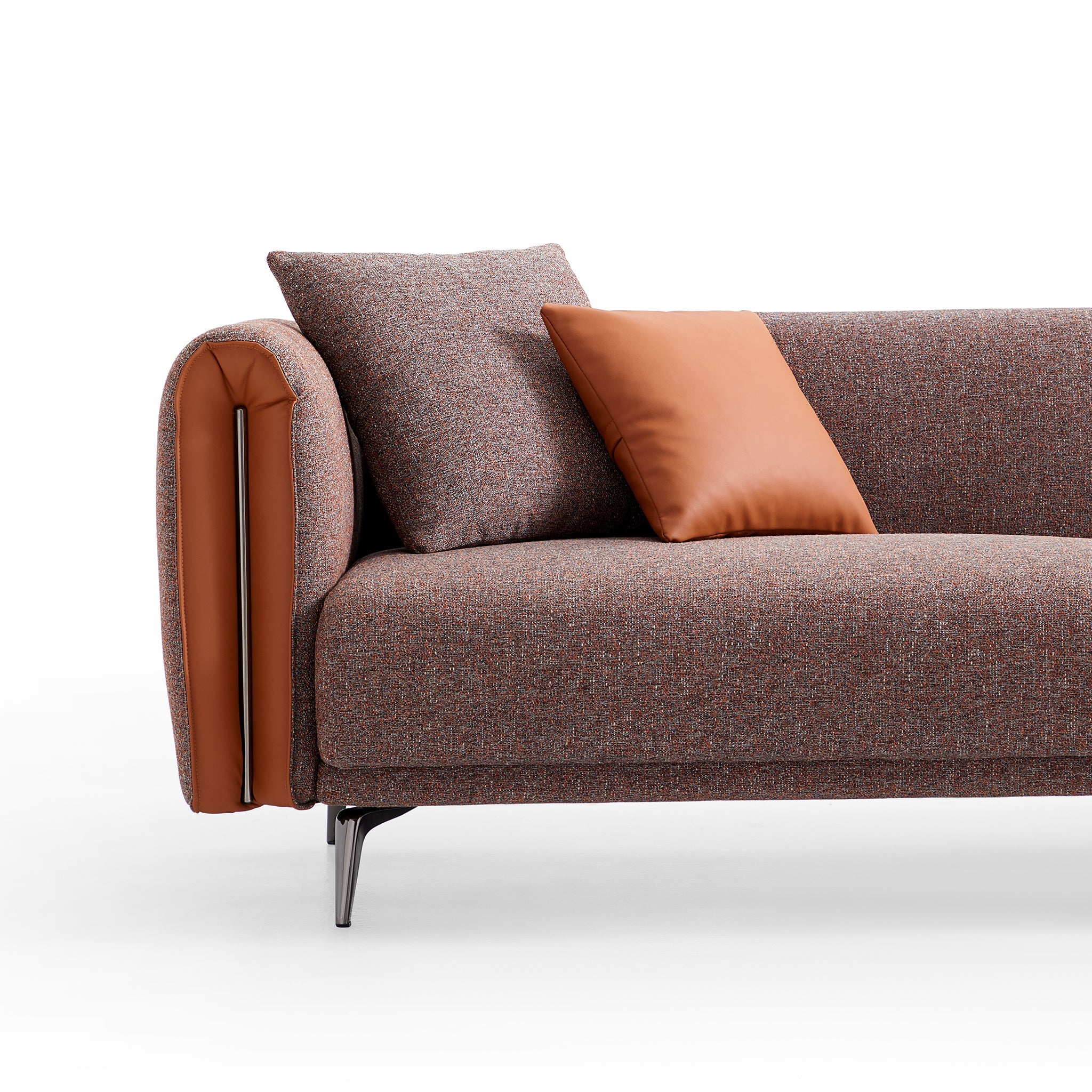 Chas Tangerine Polyester Linen Loveseat