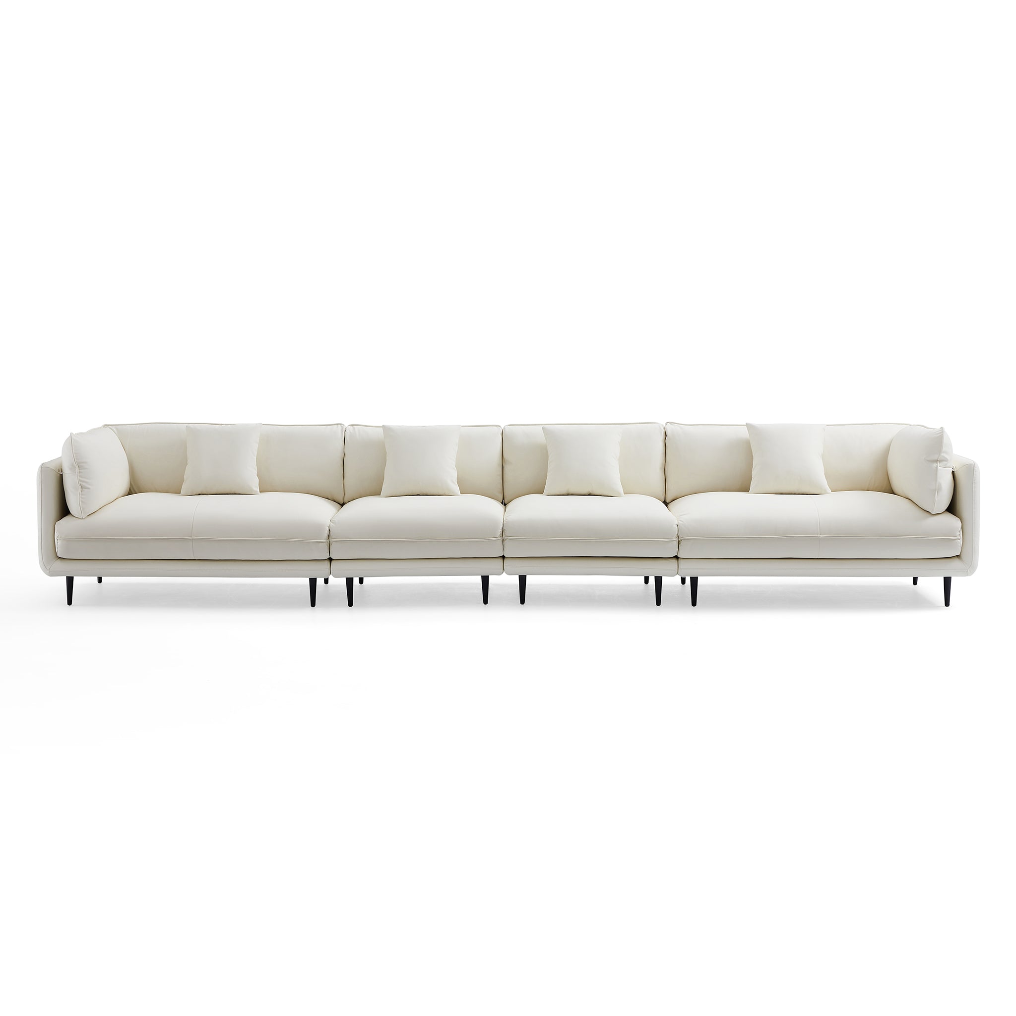 Vanilla White Leather Sofa