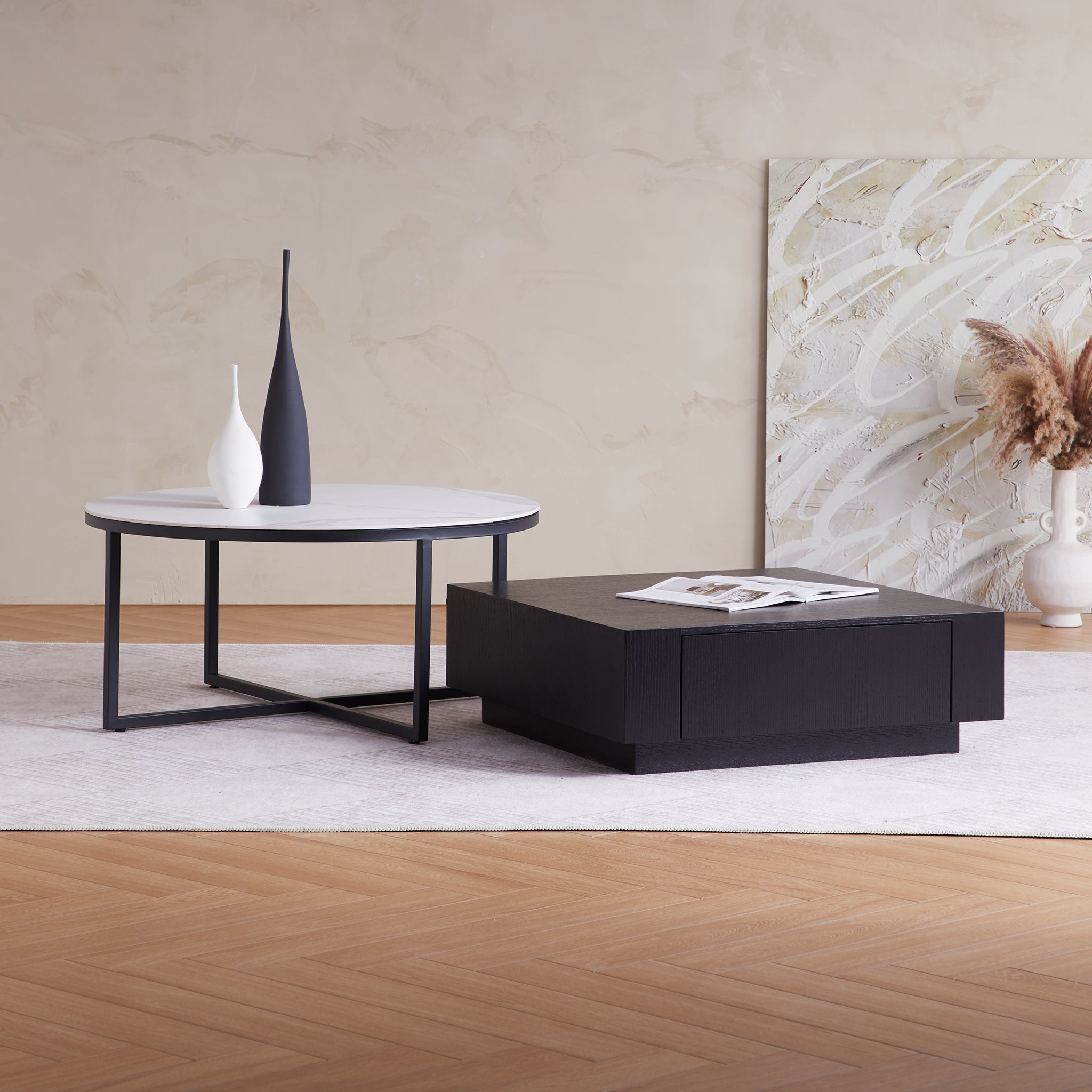 Clarence Round & Square Coffee Table Set