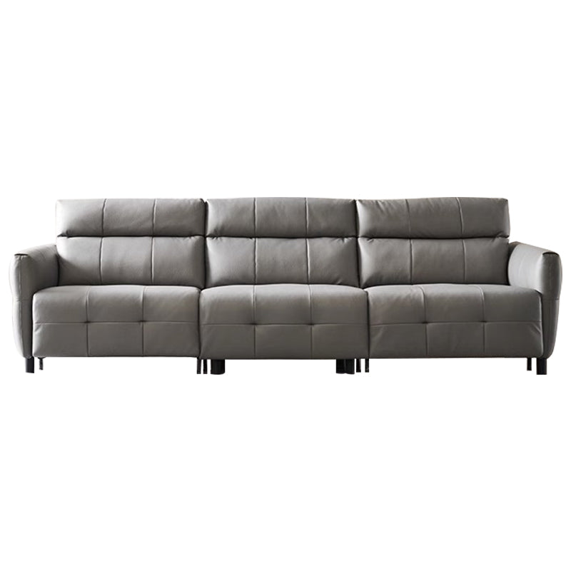 Lattice Charcoal Gray Leathaire Modular Recliner Sofa