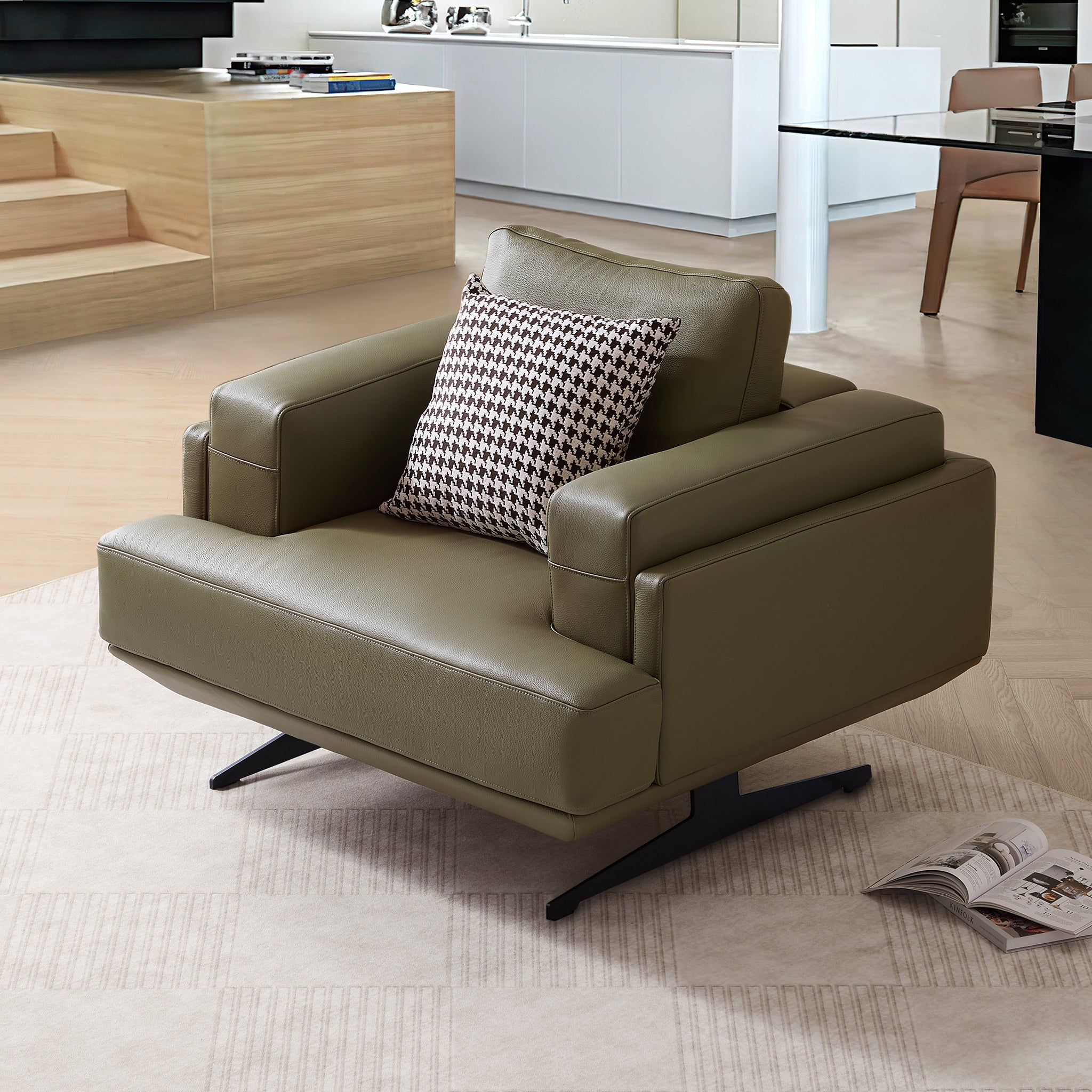 Olivia Top Grain Genuine Leather Sofa Set