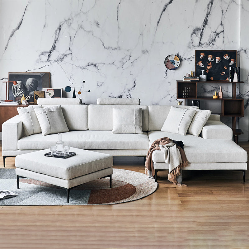 Bel Modern Gray Fabric Sectional