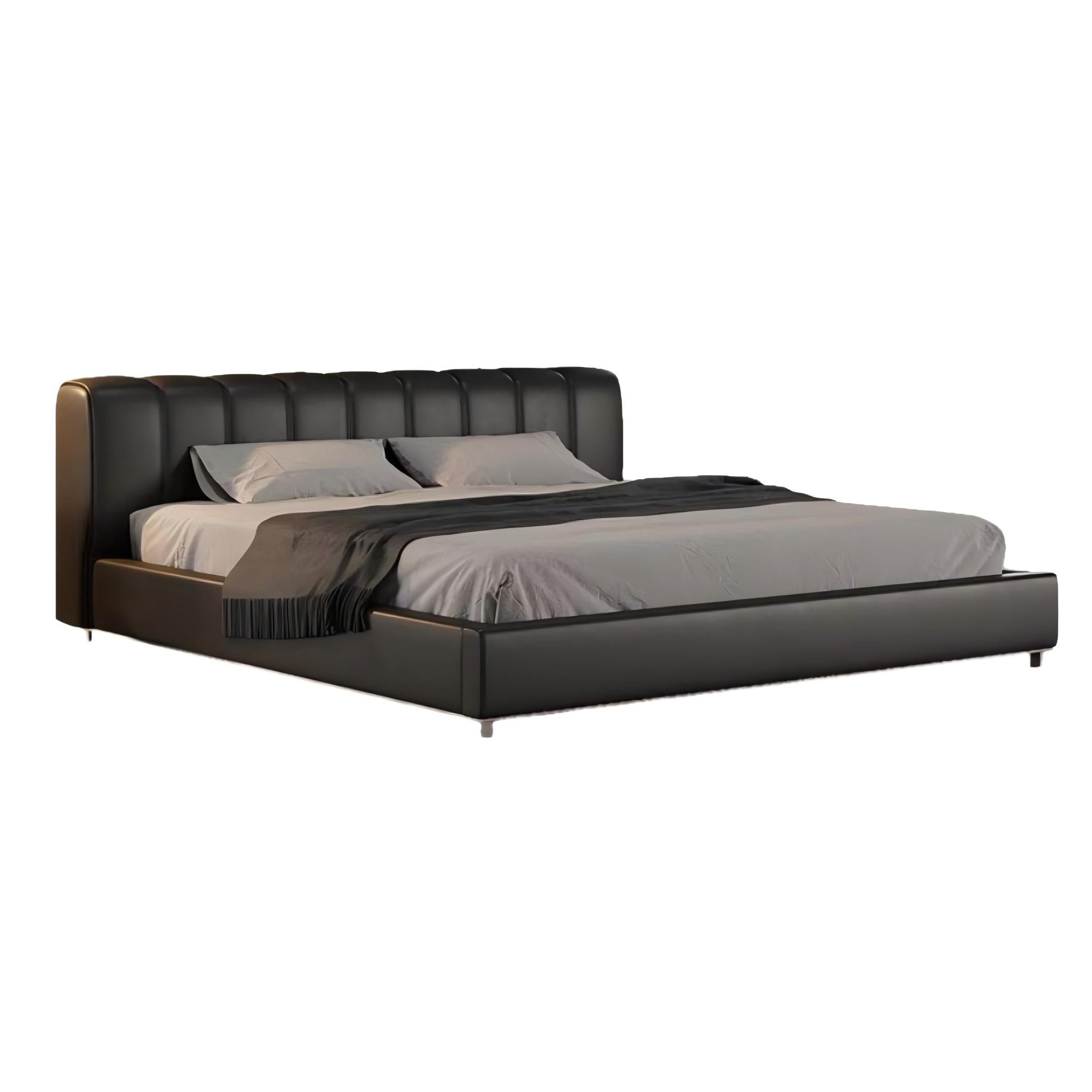 Bitter Chocolate Leather Bed