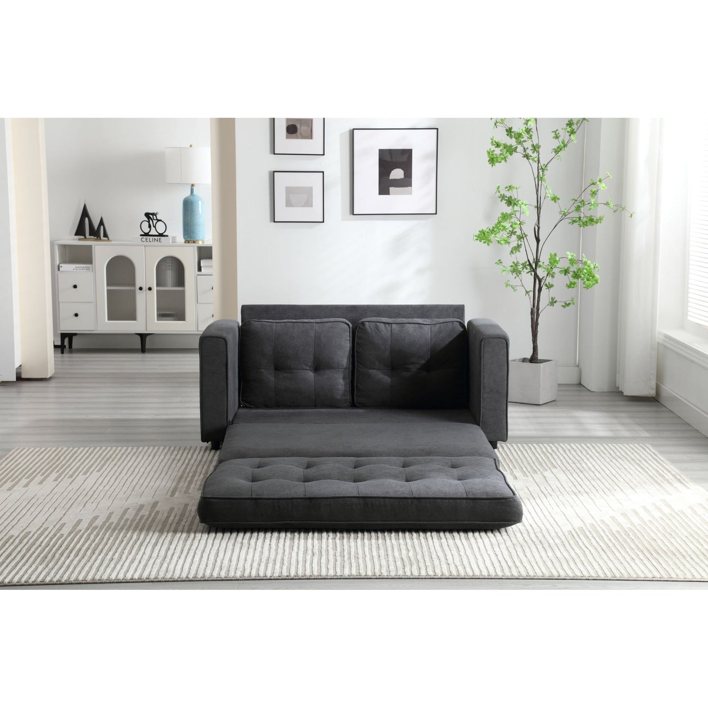 Canapé-lit convertible 3 places en velours moelleux - 31,10 x 55,00 x 31,00