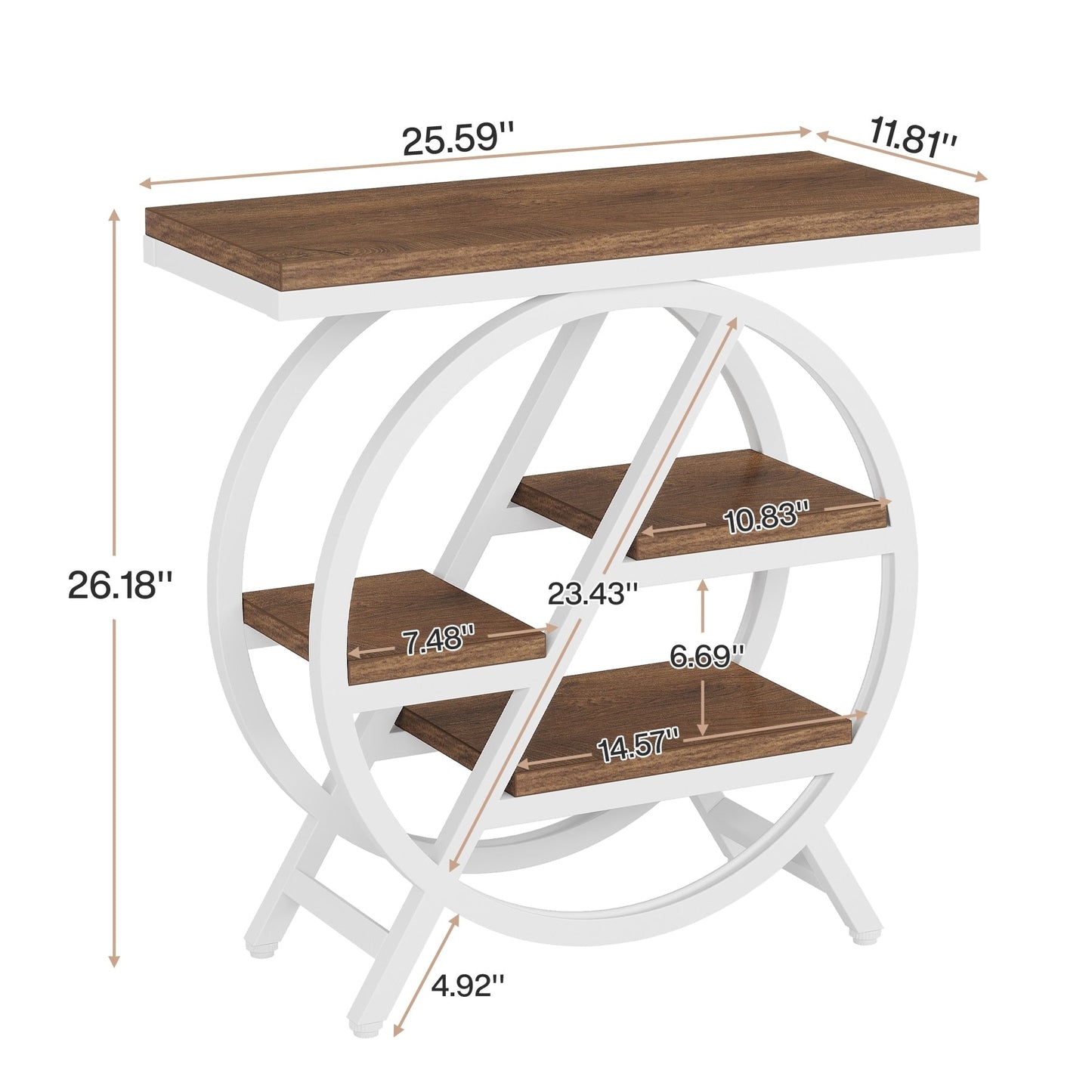 Table d'appoint à 3 niveaux avec rangement pour salon
