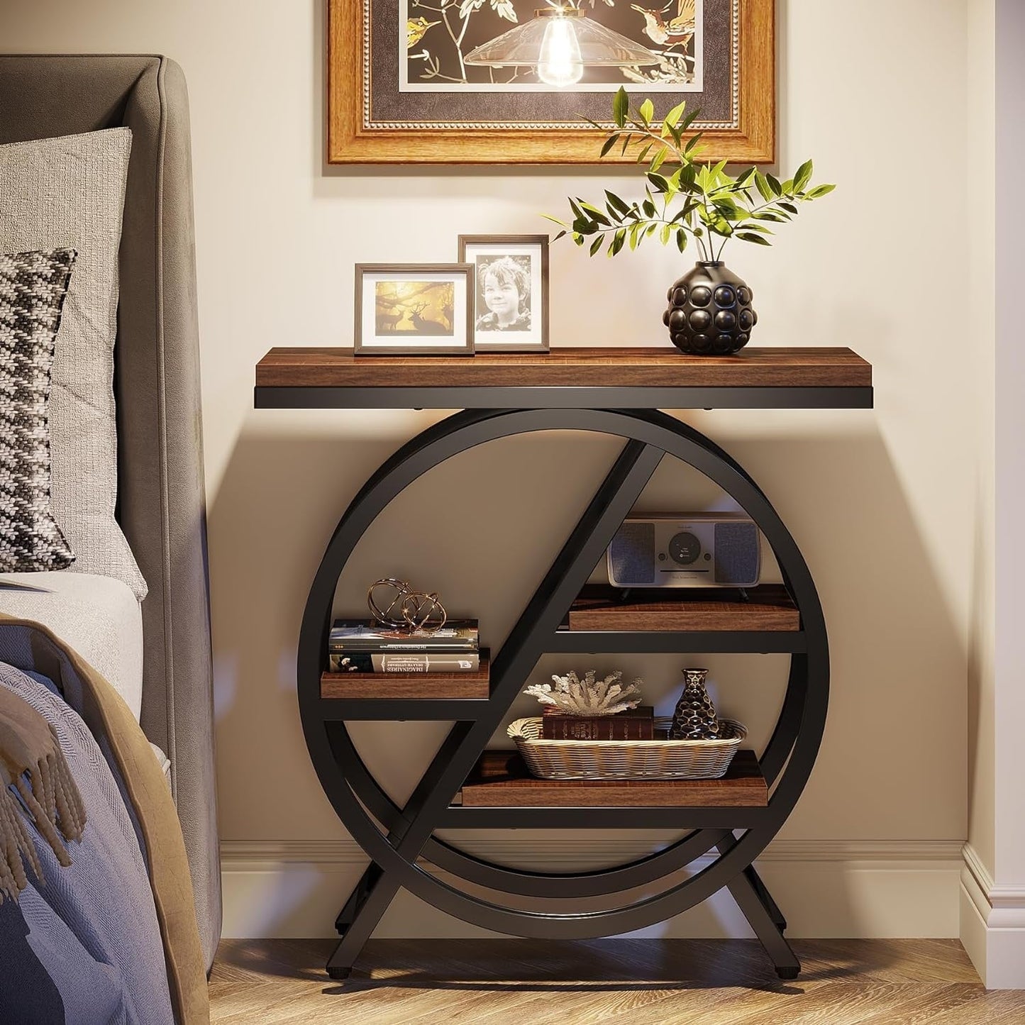 Table d'appoint à 3 niveaux avec rangement pour salon