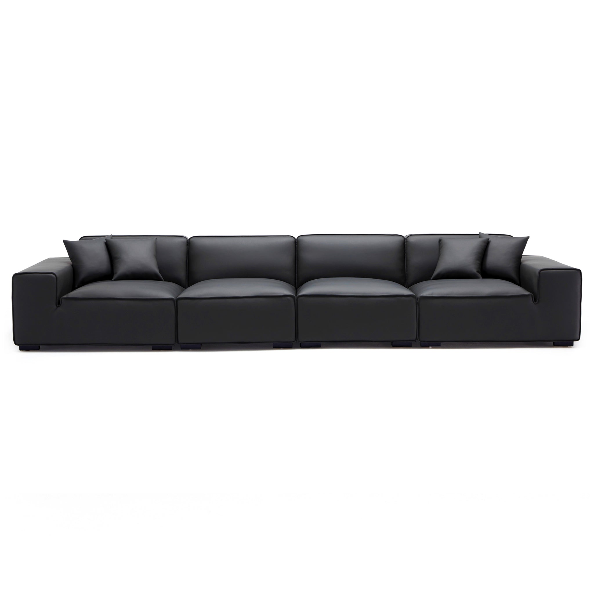 Domus Modular Beige Leather Sofa